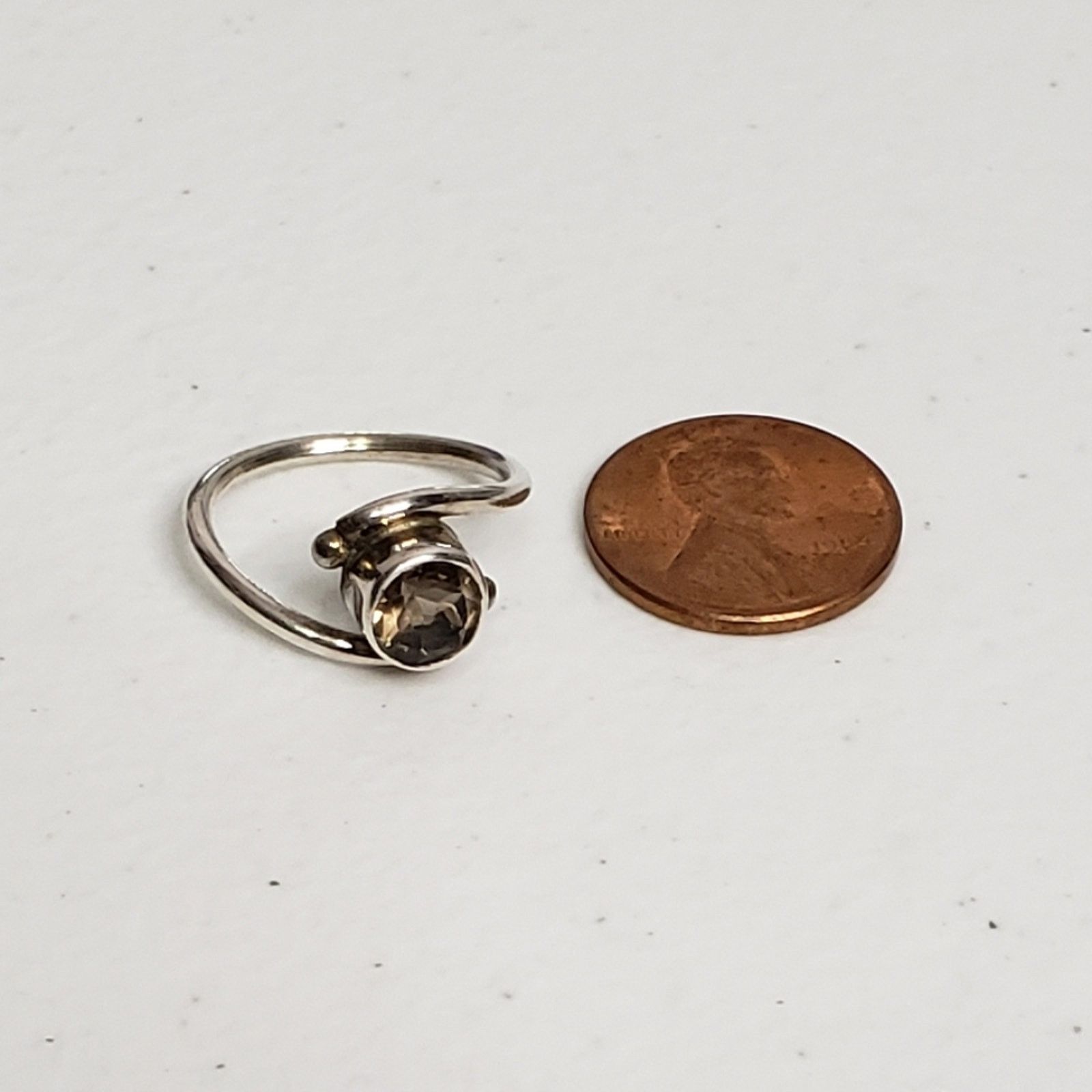 Sterling Silver Unbranded .925 Sterling Silver Smoky Quartz Art Deco Ring Size ONE SIZE - 4 Thumbnail