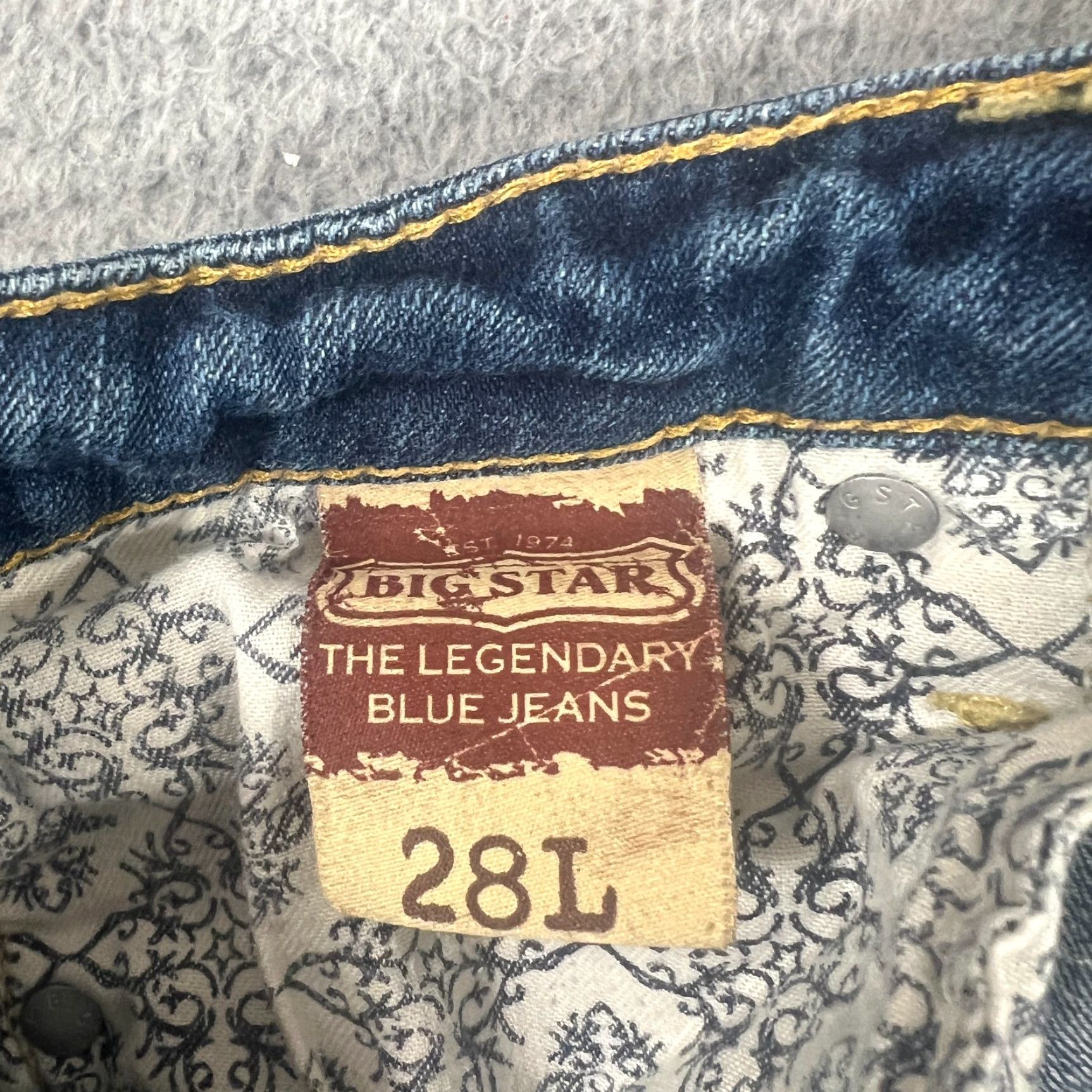 Vintage VINTAGE BIG STAR Women’s Skinny Flare Jeans Size 28 Medium Wash Blue Embroidered Stars Size 28" / US 6 / IT 42 - 7 Thumbnail