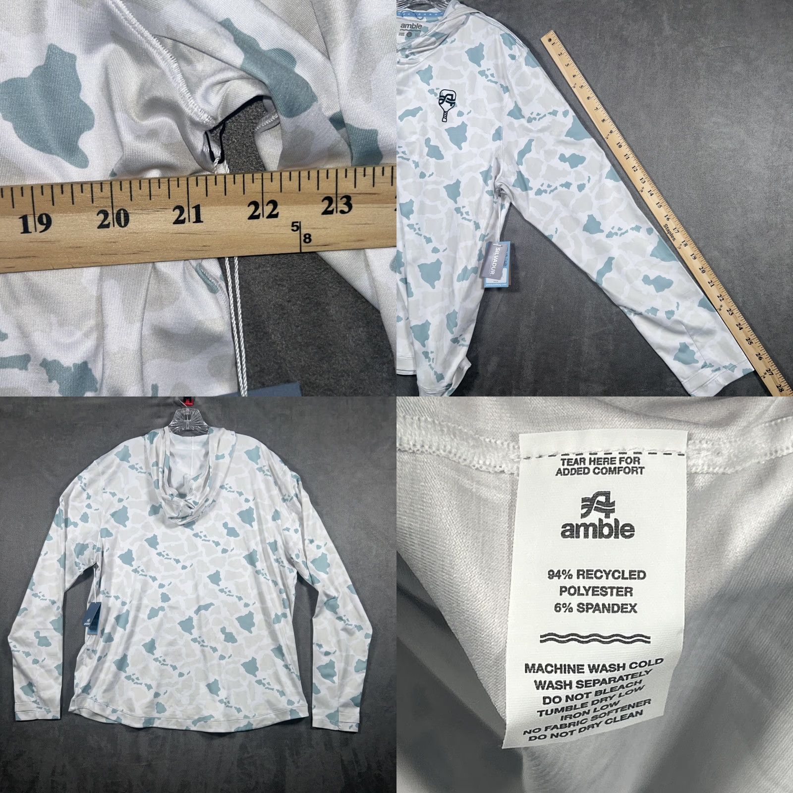 Vintage Amble Performance Shirt Vactic Pro Offshore Hoodie Camouflage Long Sleeve Mens L Size US L / EU 52-54 / 3 - 8 Thumbnail