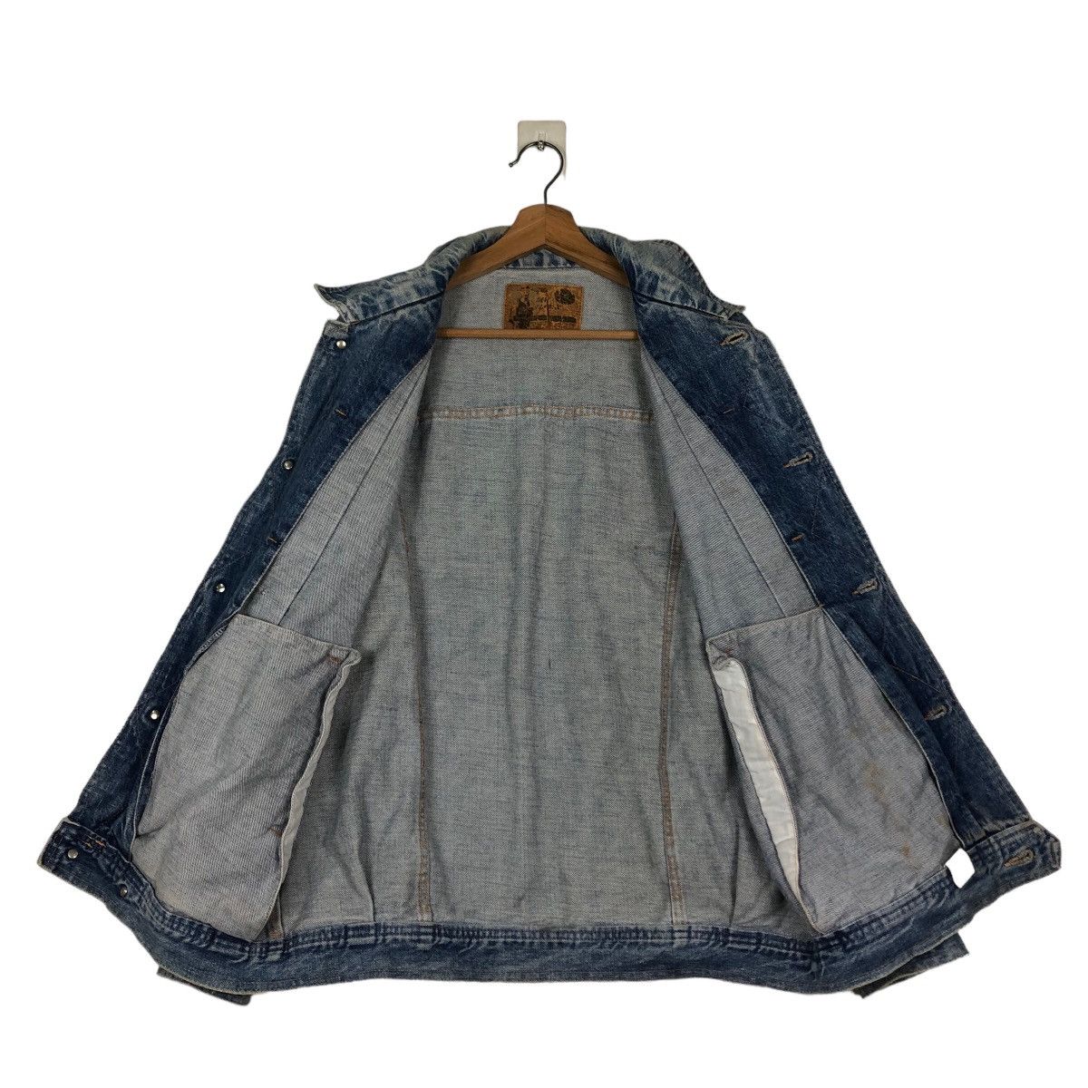 Japanese Brand 🔥Vintage Trucker Denim Biker Jacket Inspire Toyo Enterprise Size US M / EU 48-50 / 2 - 13 Thumbnail