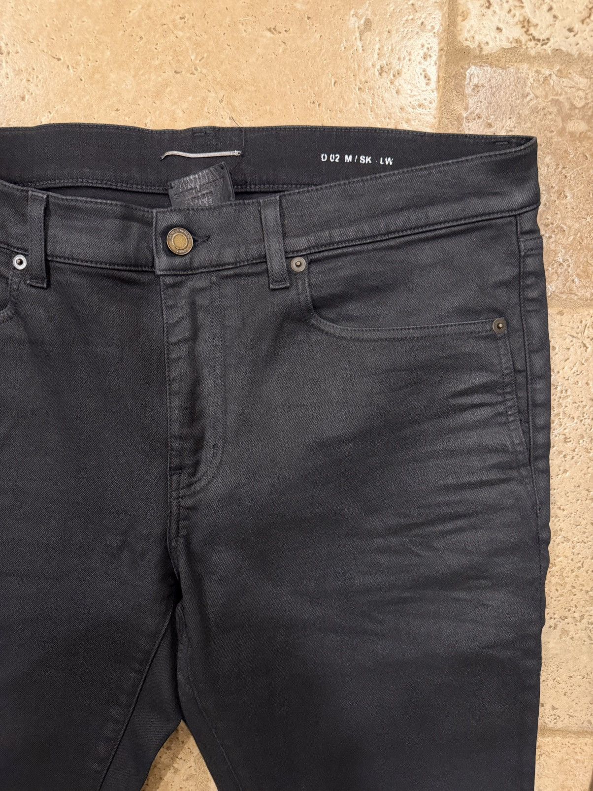 Saint Laurent Paris Saint Laurent Paris D02 2021 Black Wax Denim Jeans Size US 34 / EU 50 - 4 Thumbnail