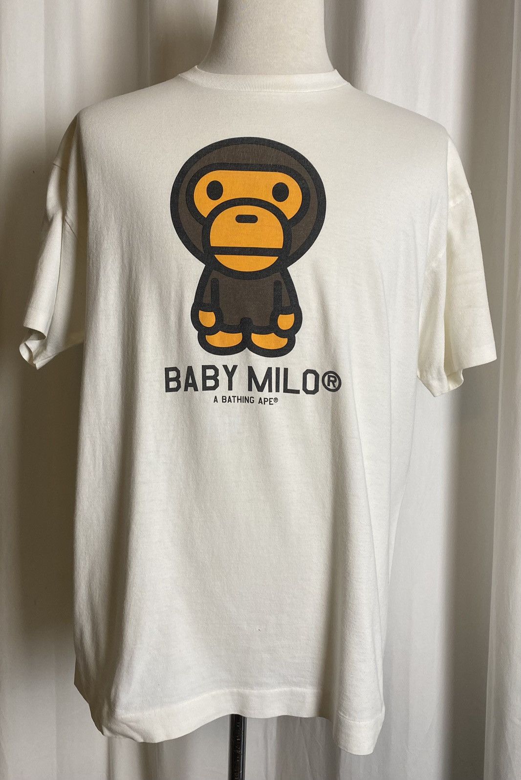 image of Bape Baby Milo Tee in White, Men's (Size XL)