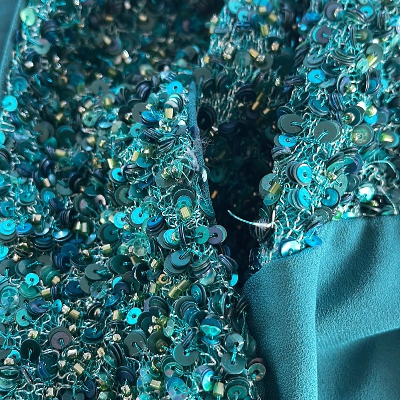 Badgley Mischka Badgley Mischka Collection Aqua Gown Maxi Dress Formal 10 Size L / US 10 / IT 46 - 7 Thumbnail