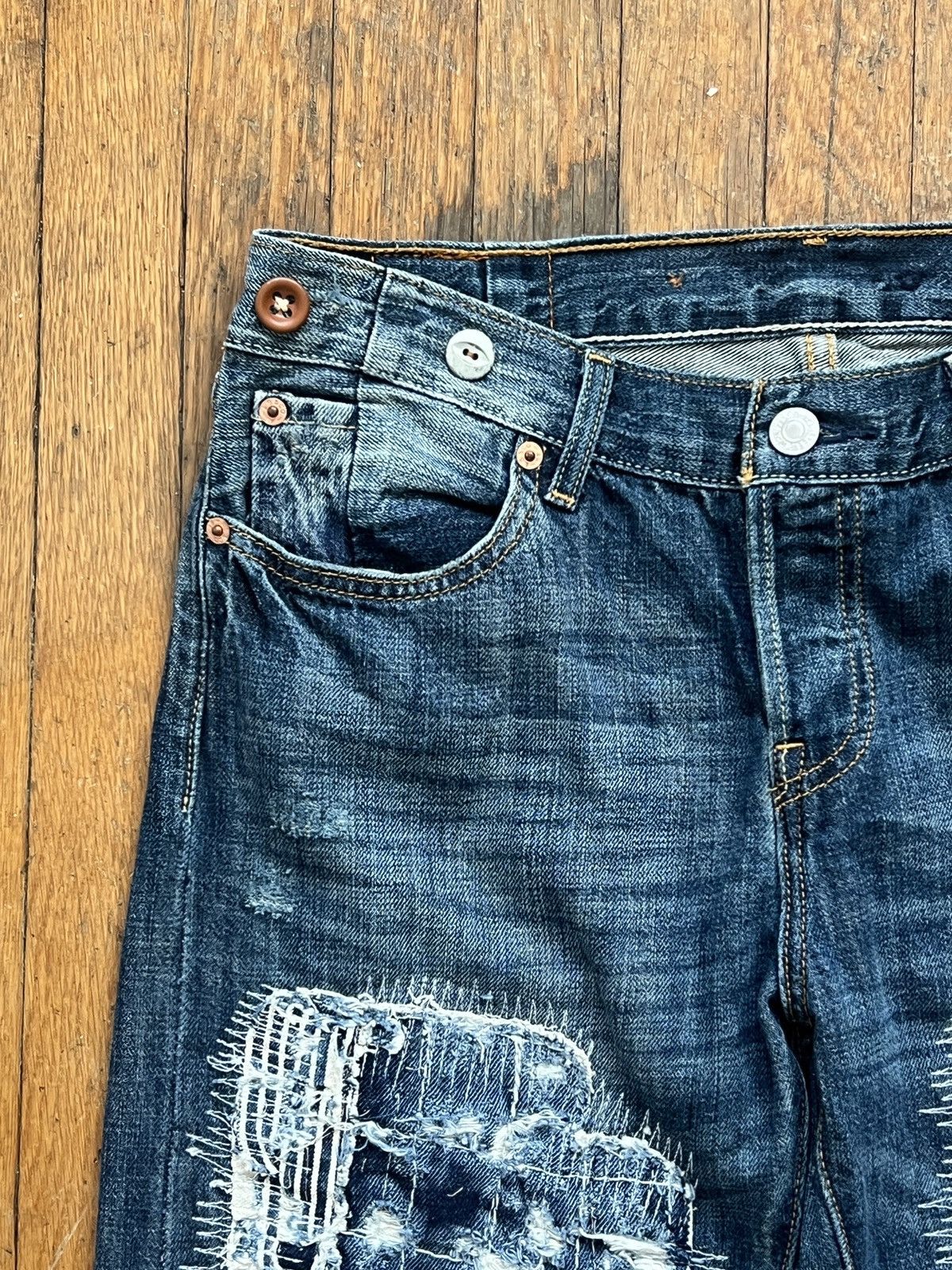 Vintage Custom Kapital Boro Style Denim Size US 29 - 3 Thumbnail