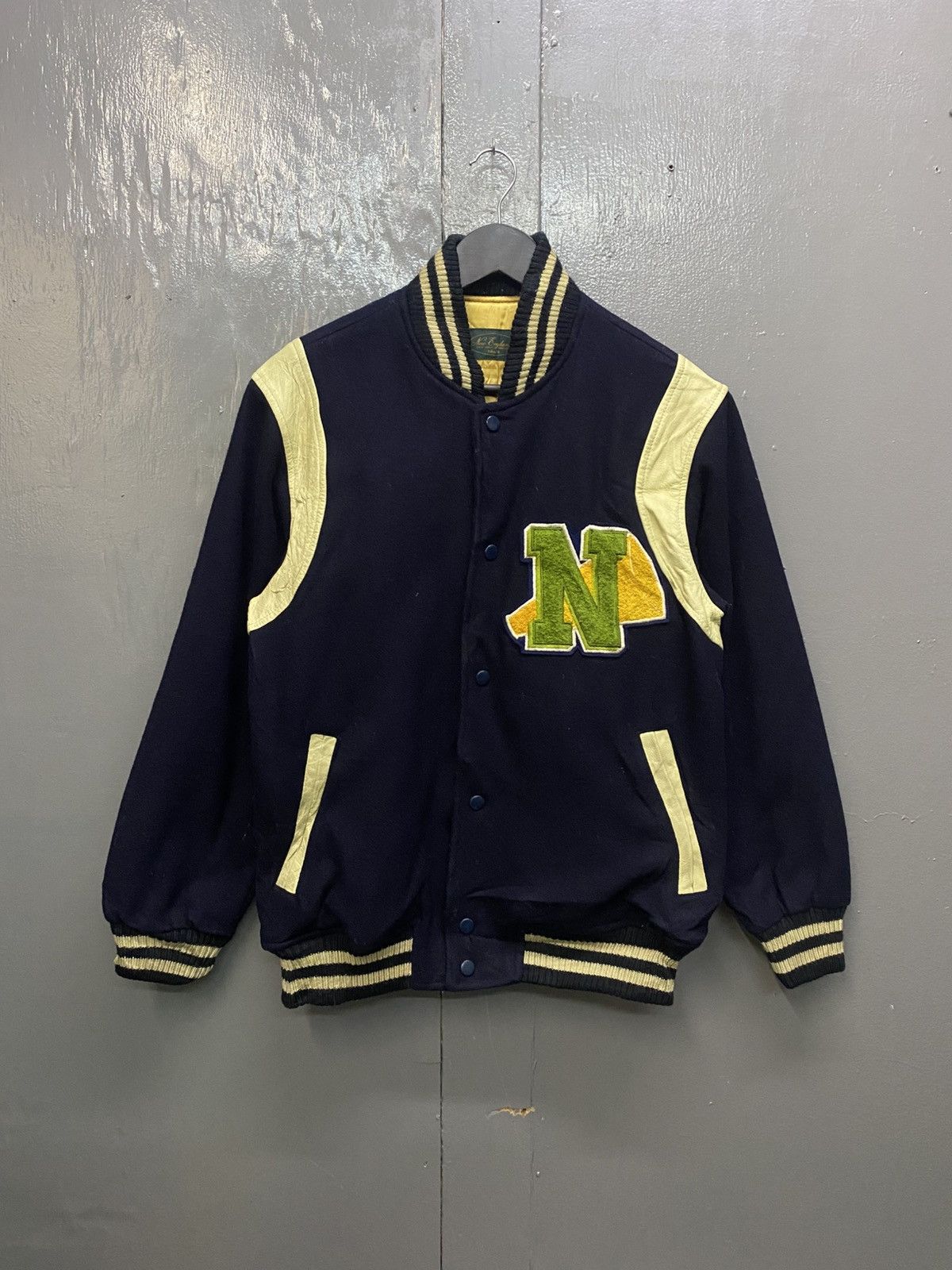 New England Outerwear Vintage New England Wool Leather Varsity Jacket Size US M / EU 48-50 / 2 - 1 Thumbnail