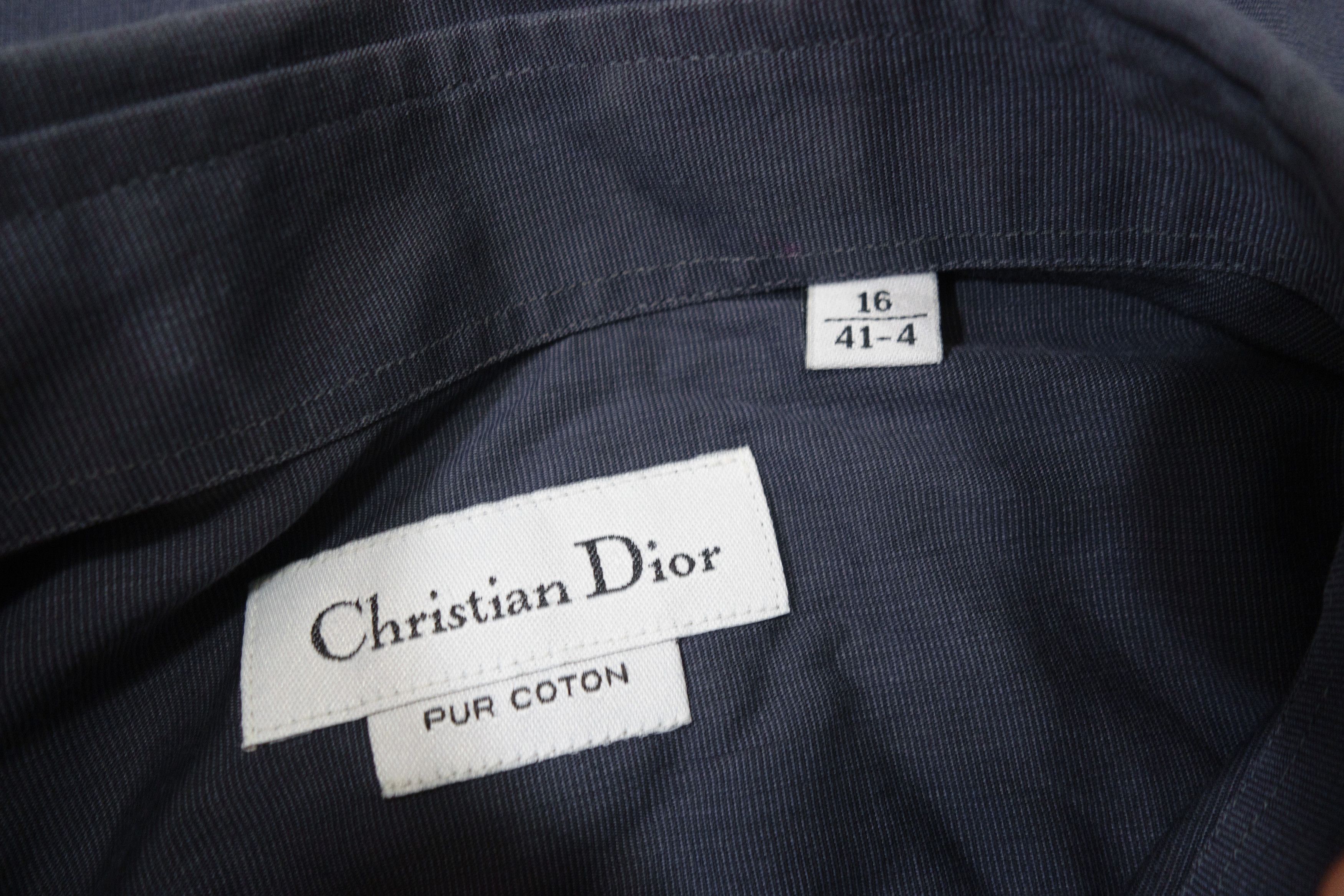 Dior 90s Christian Dior Dress Logo Shirt Cotton Vintage Size US L / EU 52-54 / 3 - 9 Thumbnail