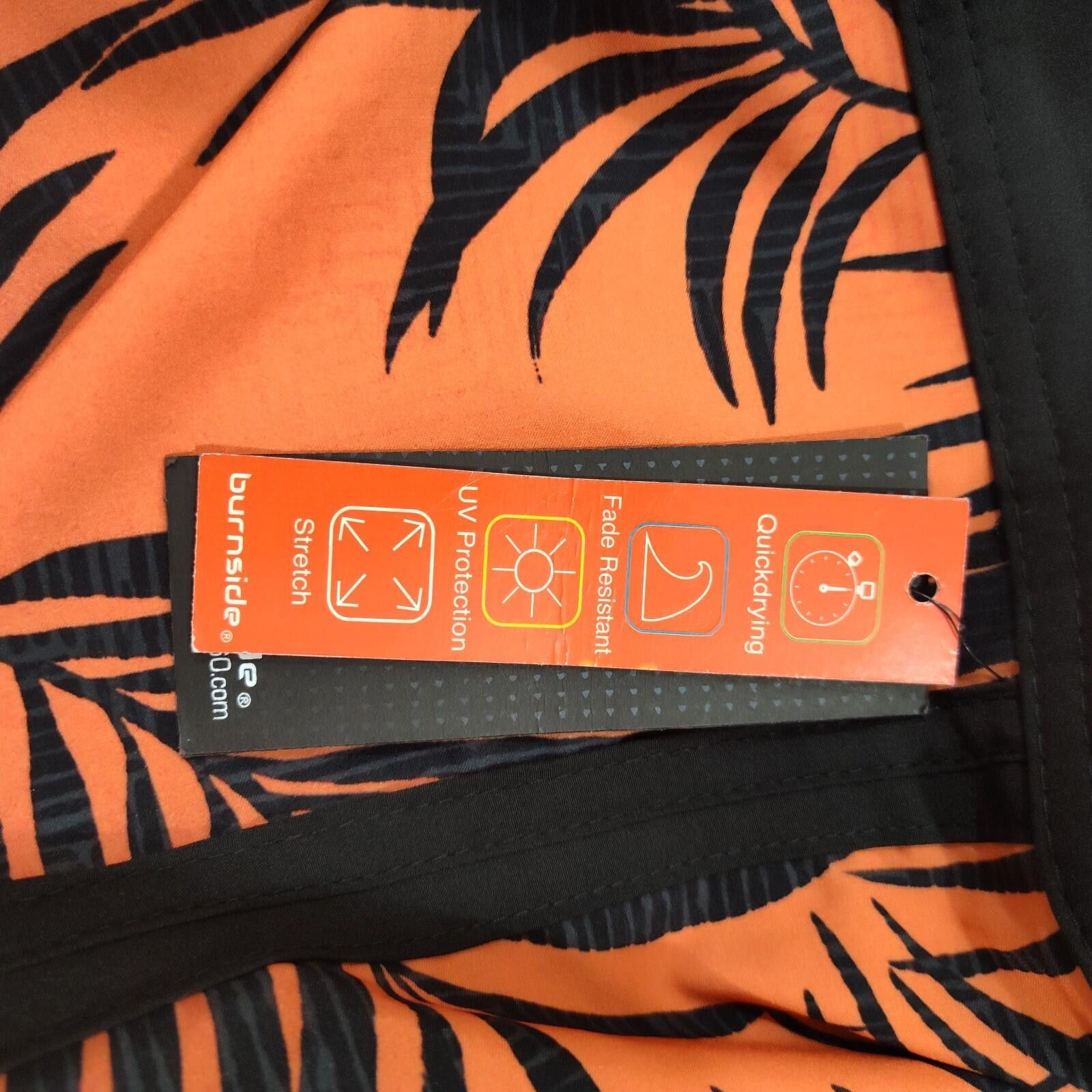 Burnside Burnside Board Shorts Men's 34 Orange Pink Leaf Print Size US 34 / EU 50 - 6 Thumbnail