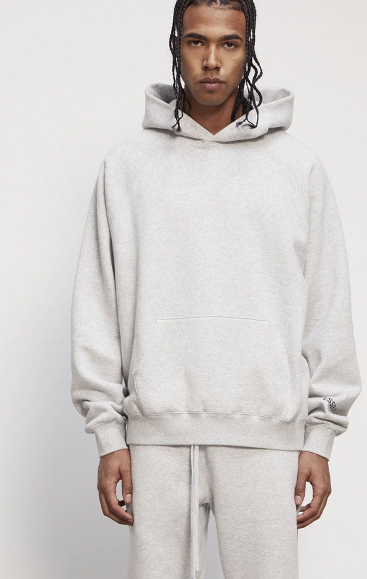 image of Fog Essentials Heather Grey Core Hoodie Sweatshirt in Light Heather Grey, Men's (Size Small)
