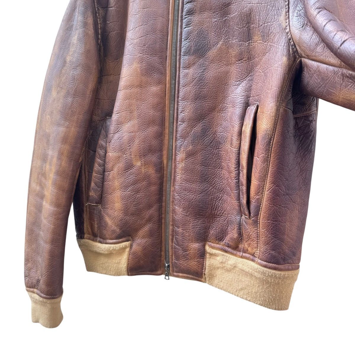 Leather Elia Quaglicia Workshop Shearling Leather Bomber Jacket Size US M / EU 48-50 / 2 - 5 Thumbnail