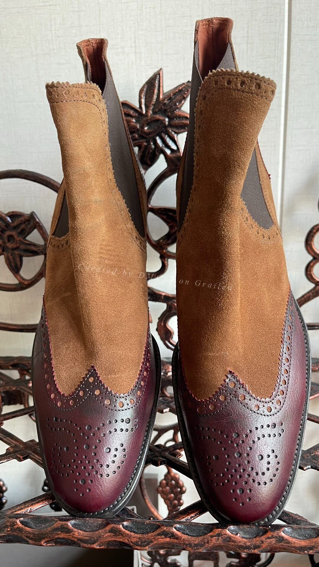 Vintage Lottusse Brogue Slip-on Ankle Boots Size US 8 / EU 41 - 1 Thumbnail