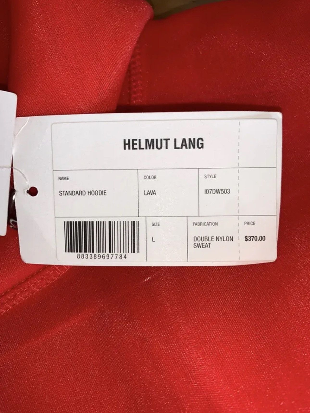 Helmut Lang Lava Red Standard Hoodie Size US M / EU 48-50 / 2 - 5 Thumbnail
