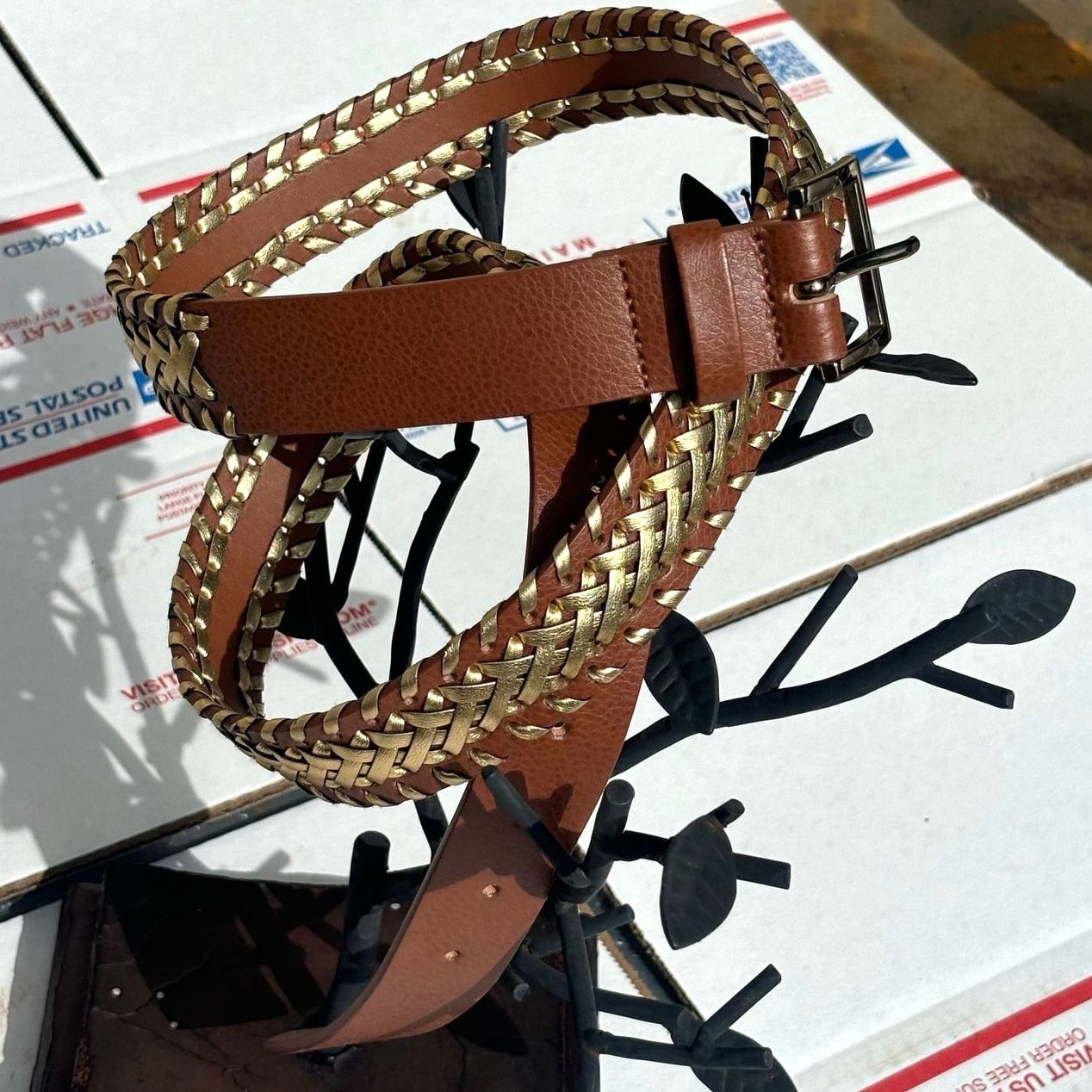 Other Brown & Gold Women's Belt Size ONE SIZE - 2 Thumbnail