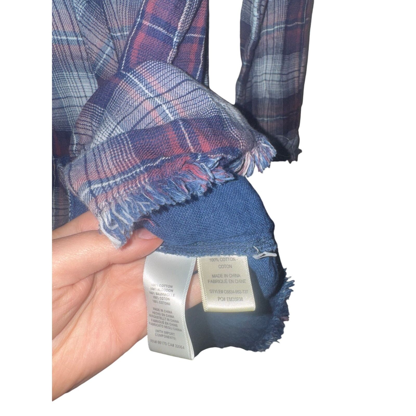 Castaway Clothing Cloth And Stone Frayed Plaid Flannel Shirt - Size Small Size S / US 4 / IT 40 - 5 Thumbnail