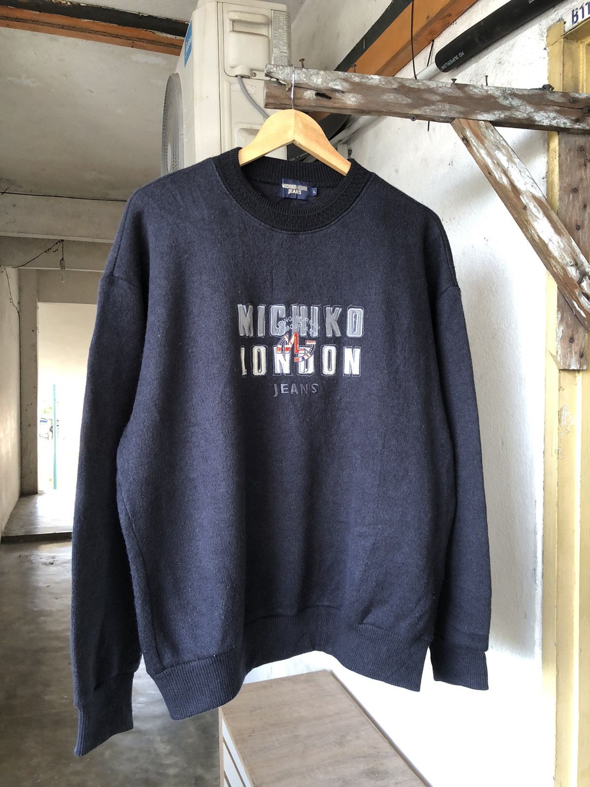 Michiko Koshino London Vintage 90s Michiko London Jeans Embroidery Logo Sweatshirt Size US L / EU 52-54 / 3 - 4 Thumbnail
