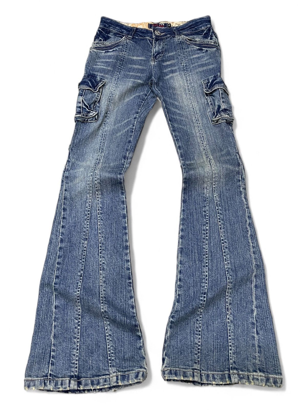 Hysteric Glamour AFT Japan Asymmetrical Cargo Flared Jeans Size 27" / US 4 / IT 40 - 1 Thumbnail