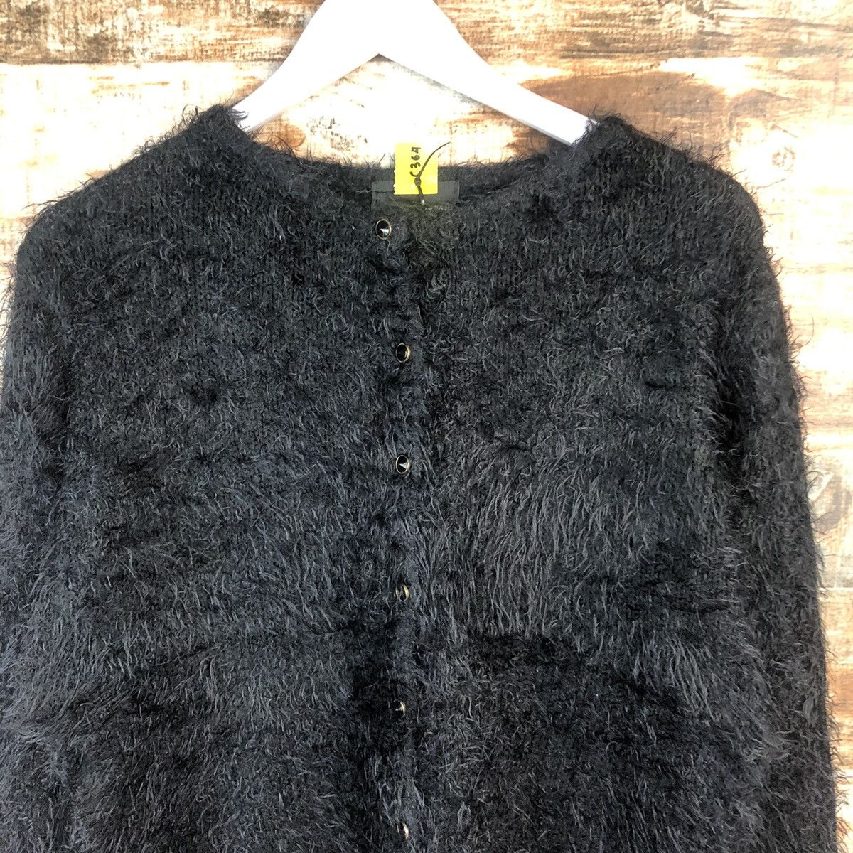 Japanese Brand DL HK Works London Black fur shaggy Mohair Knitwear #C364 Size M / US 6-8 / IT 42-44 - 5 Thumbnail