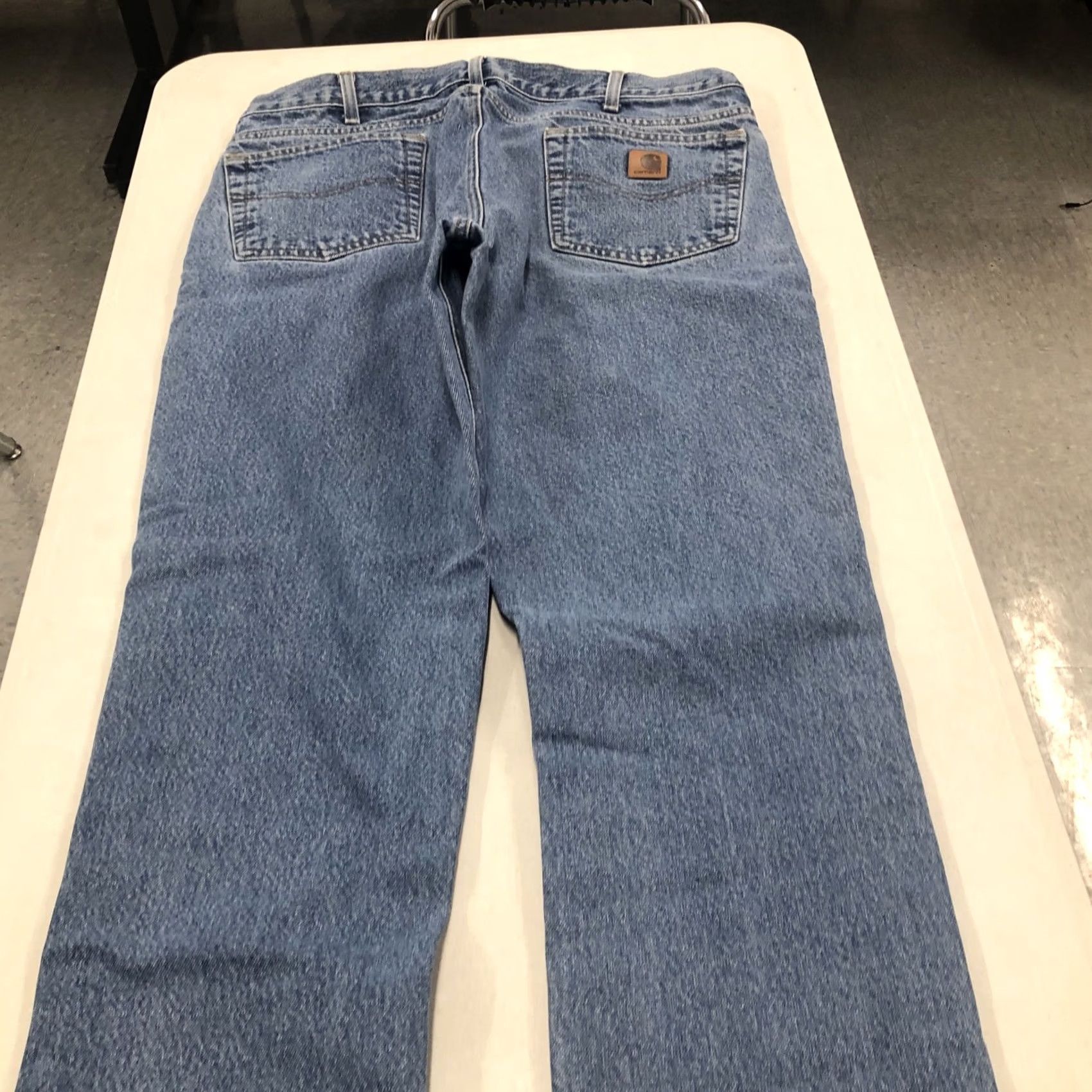Carhartt VINTAGE Carhartt Jeans 35X28 Blue Denim 5-Pocket Relaxed Straight Mid Rise USA 90s Grunge Hip Hop Logo Mens Size US 35 - 4 Thumbnail