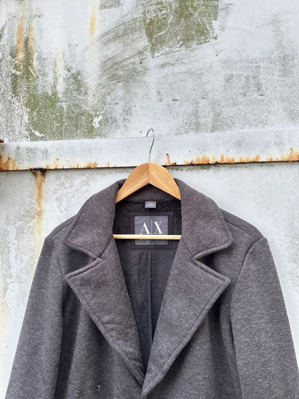 Armani Exchange Armani Exchange Fleece Lined Wool Double Breasted Jacket Size US M / EU 48-50 / 2 - 6 Thumbnail