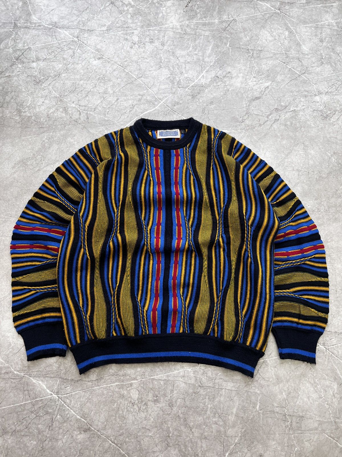 Vintage 90s cable knit multicolour Coogi style sweater