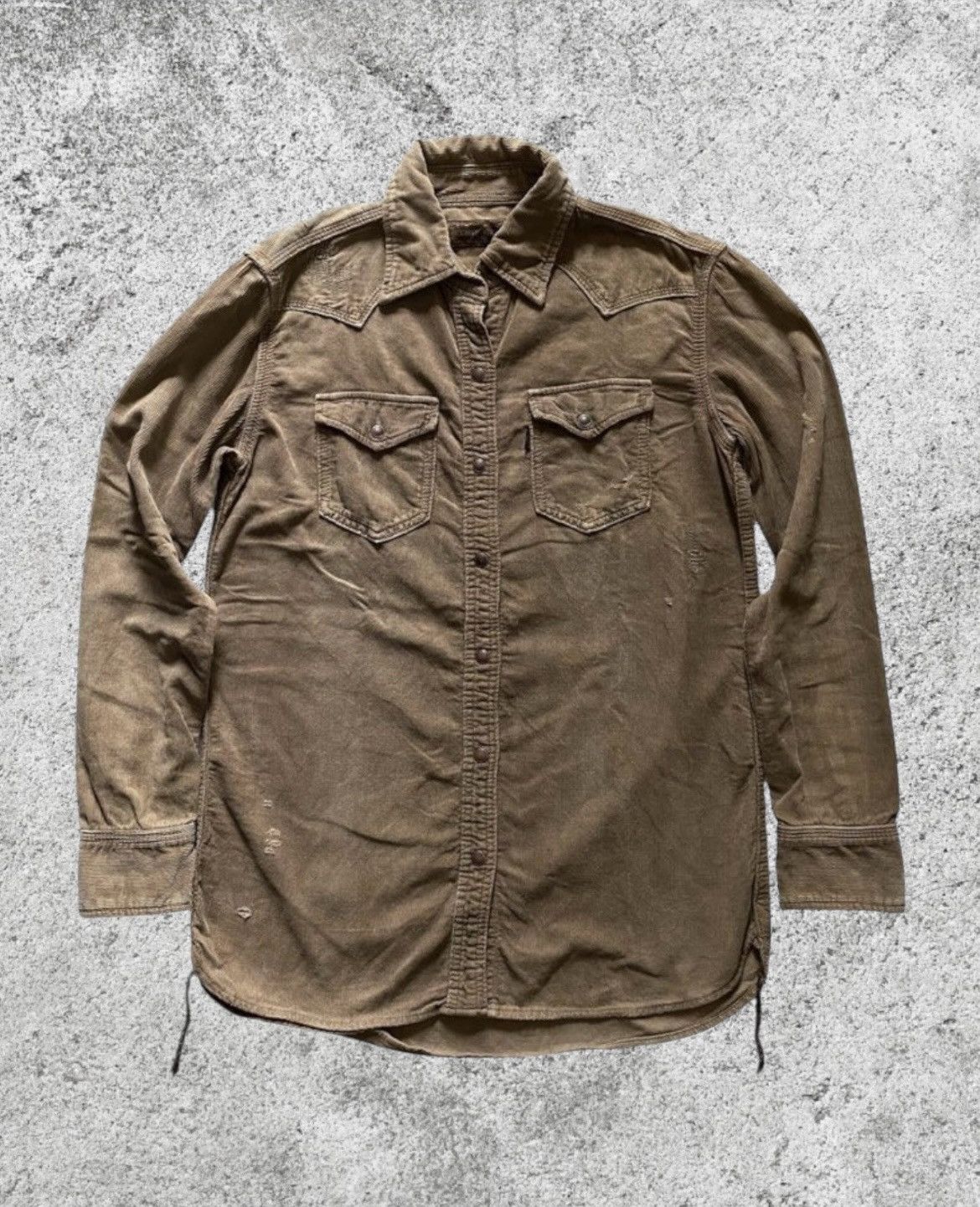 GOA 2000s GOA - Distressed Corduroy Western Shirt Size US M / EU 48-50 / 2 - 2 Thumbnail