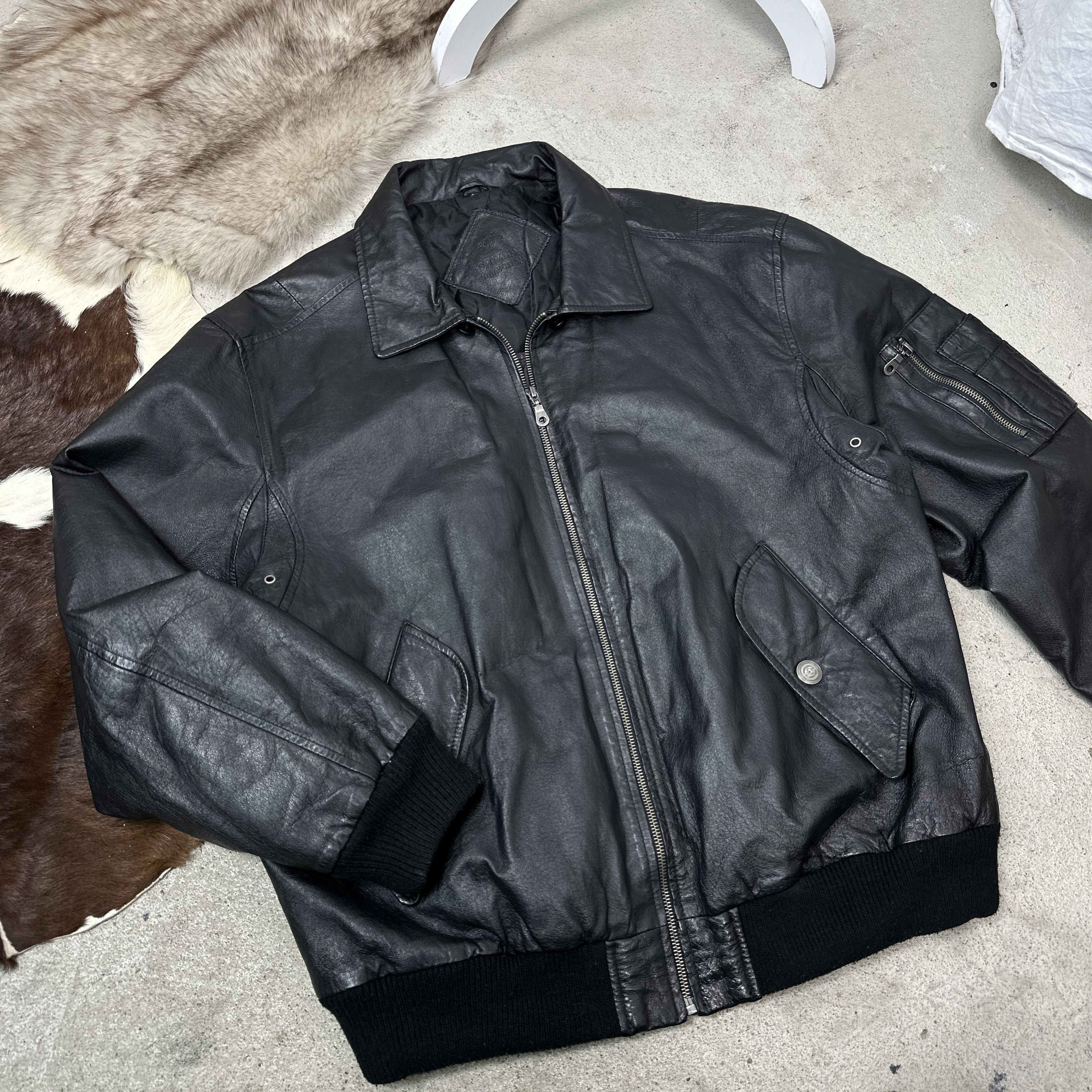 Vintage Vintage Grunge Leather Biker Moto Oversize Jacket 90s Size US XL / EU 56 / 4 - 3 Thumbnail