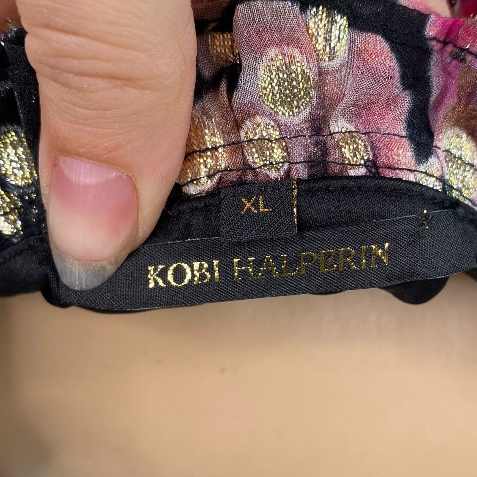 KOBI HALPERIN Kobi Halperin $648 Brook Black Gold Floral Mini Dress SZ XL Size XL / US 12-14 / IT 48-50 - 15 Thumbnail