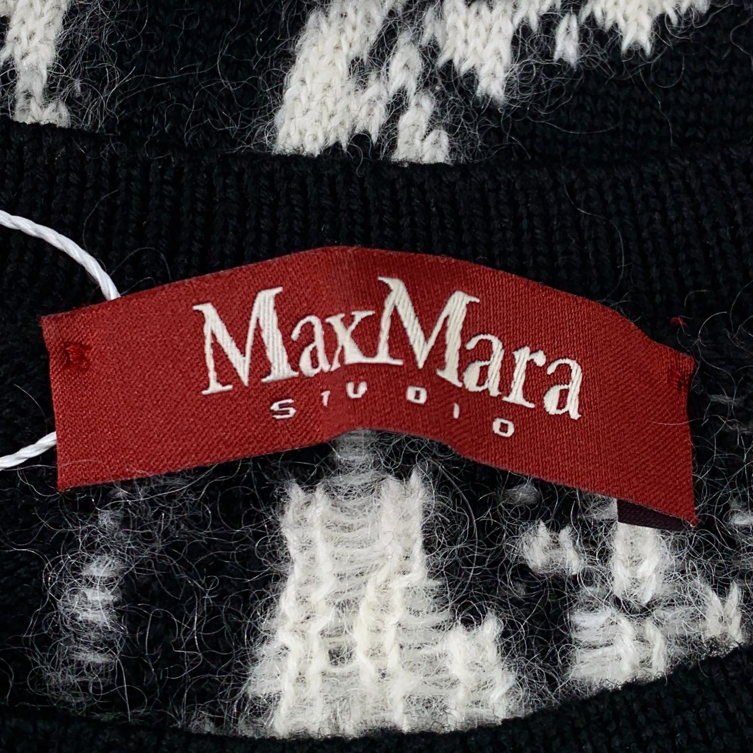 Max Mara Max Mara Studio Black & White Leaf Pattern Sweater Size 50 A Size S / US 4 / IT 40 - 6 Thumbnail