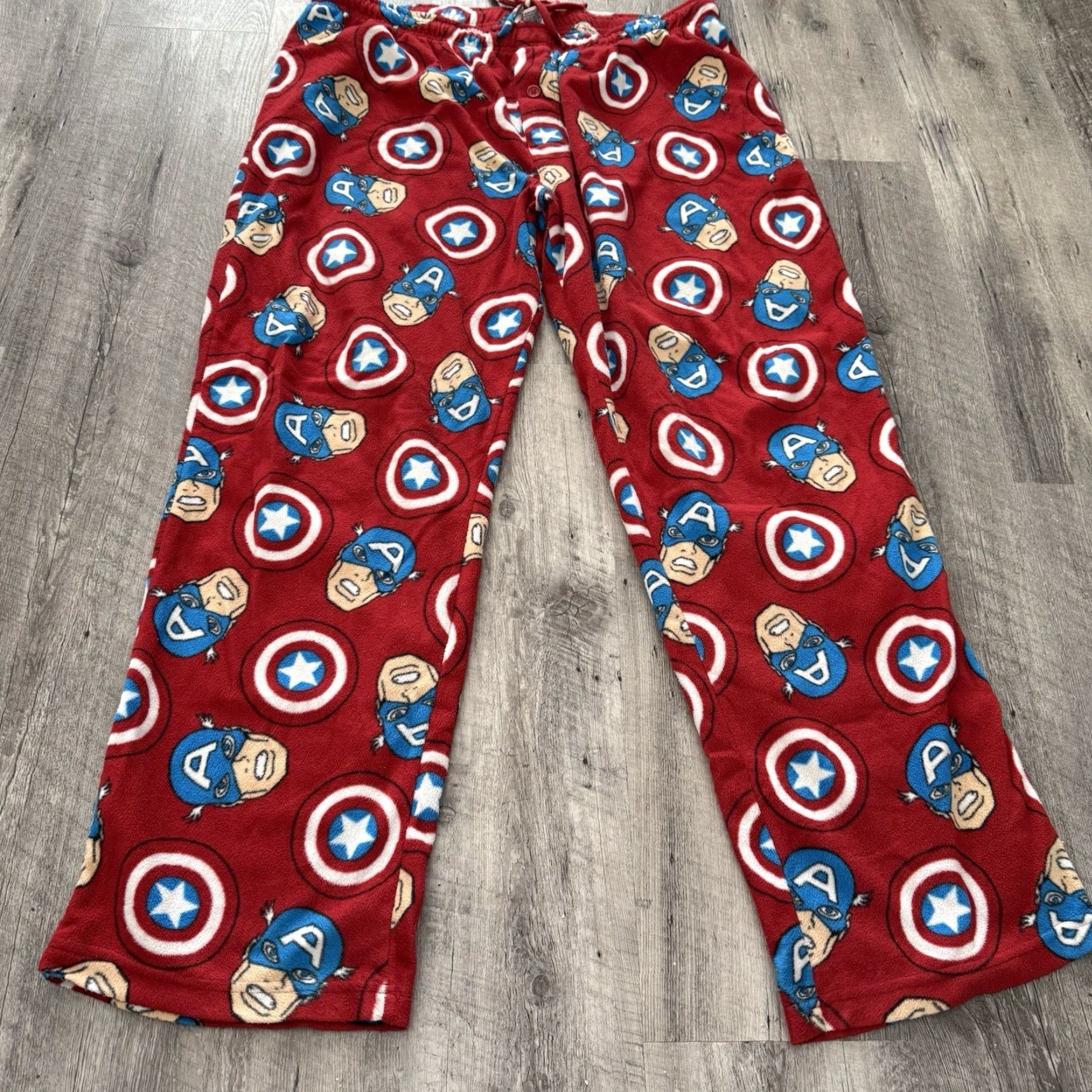 Vintage Marvel Comics Captain America Fleece Pants Mens XL All Over Print AOP Lounge Size US 36 / EU 52 - 6 Thumbnail