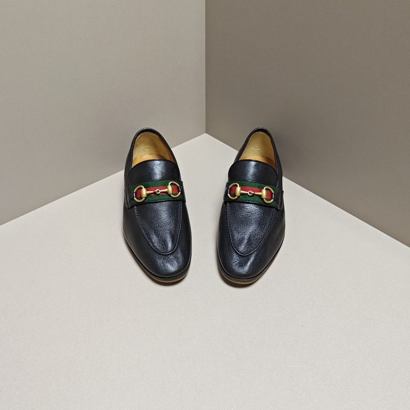 Gucci Gucci Black Leather Laceless Loafers for Men - Size US 8 / EU 41 - 2 Thumbnail