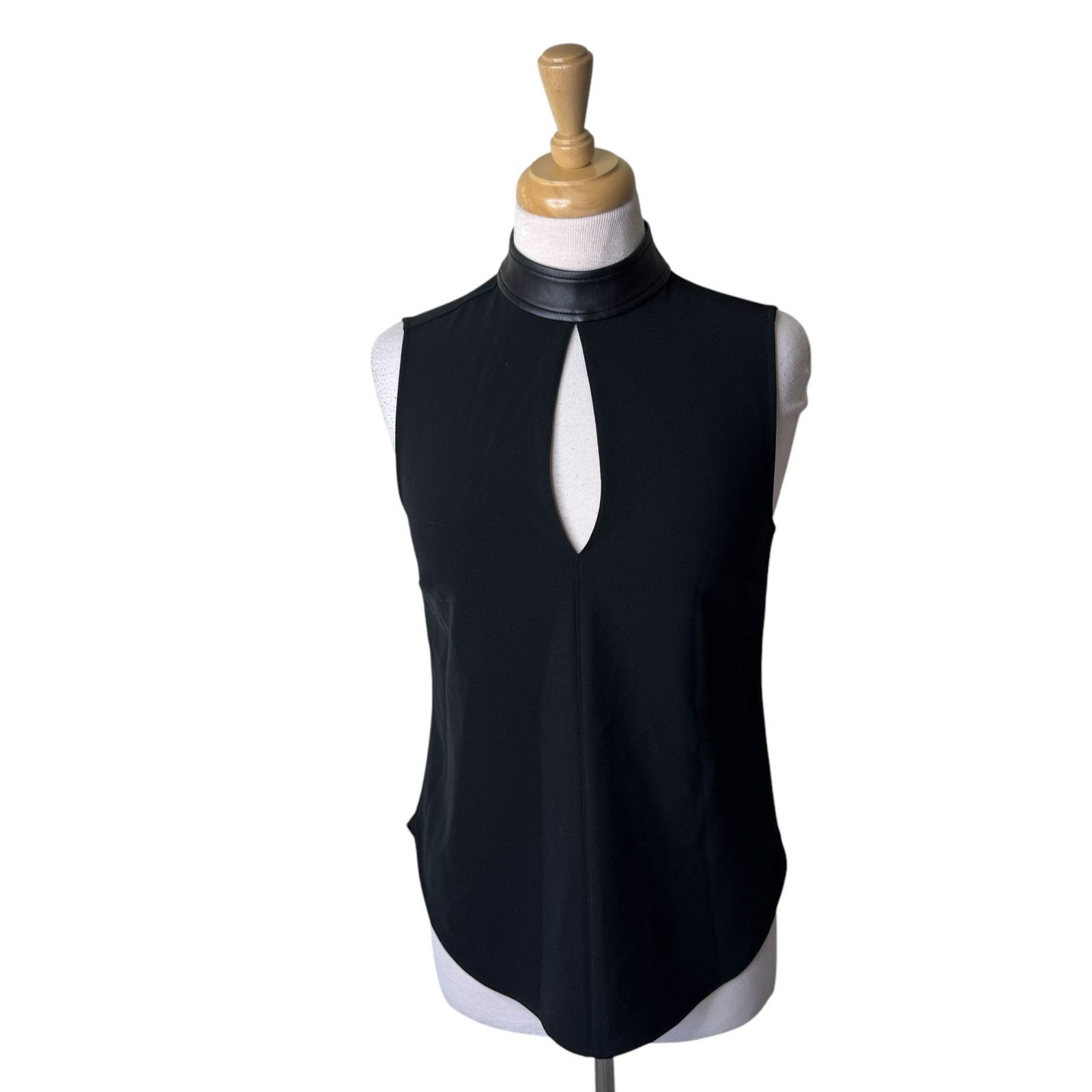 A.L.C. A.L.C Dallas Top Keyhole Faux Leather Neck Black Size 2 Size XS / US 0-2 / IT 36-38 - 11 Thumbnail