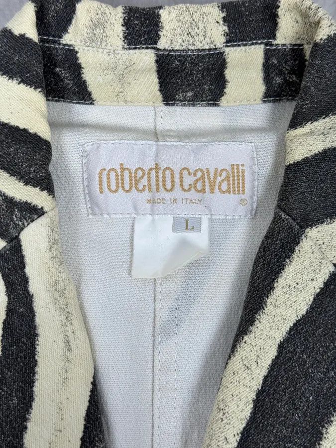 Roberto Cavalli SS1999 Roberto Cavalli Zebra Marble White Blazer Jacket Size L / US 10 / IT 46 - 6 Thumbnail