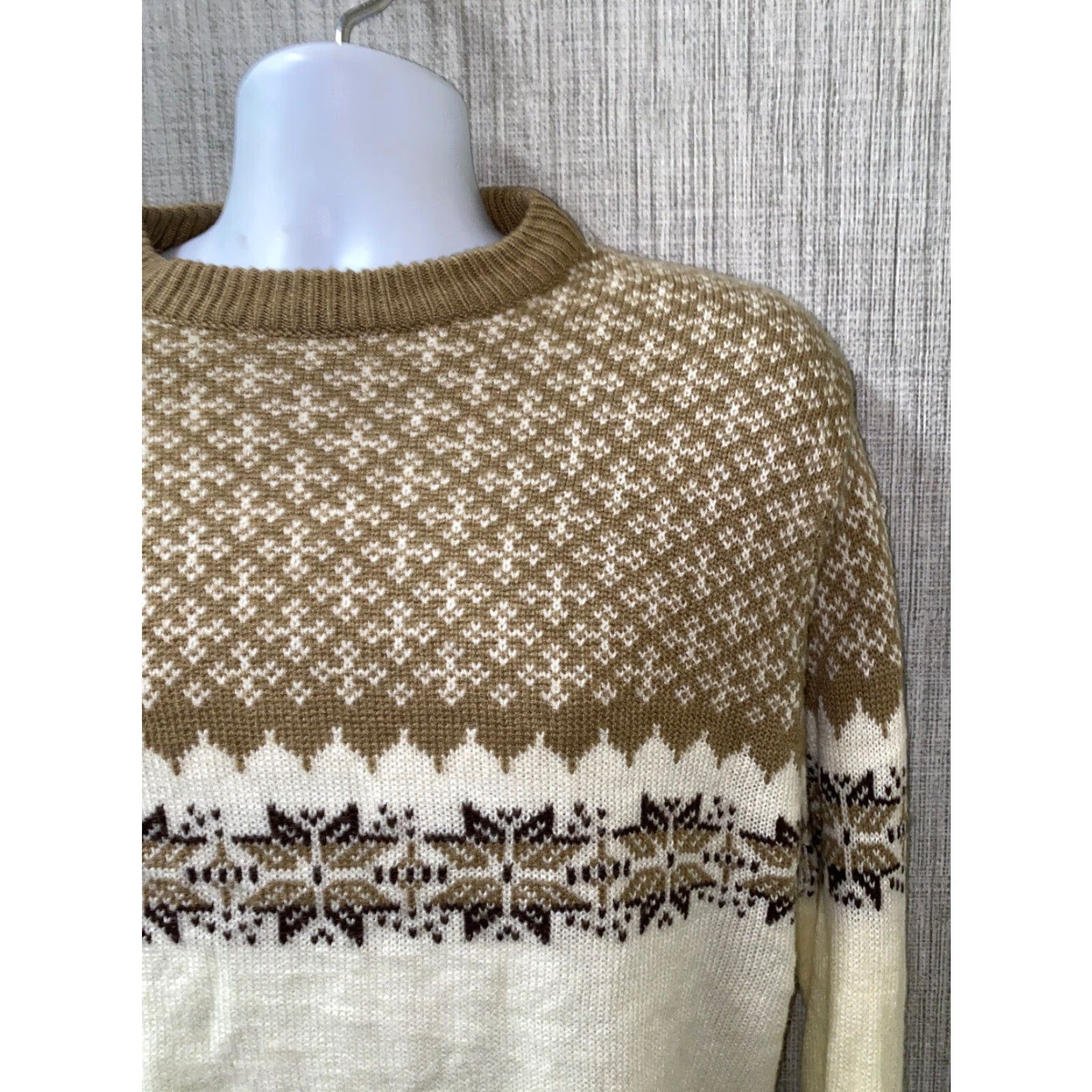 Vintage Sierra Pacific Men's Sweater XL Beige Acrylic Crewneck Mens Size US XL / EU 56 / 4 - 2 Thumbnail