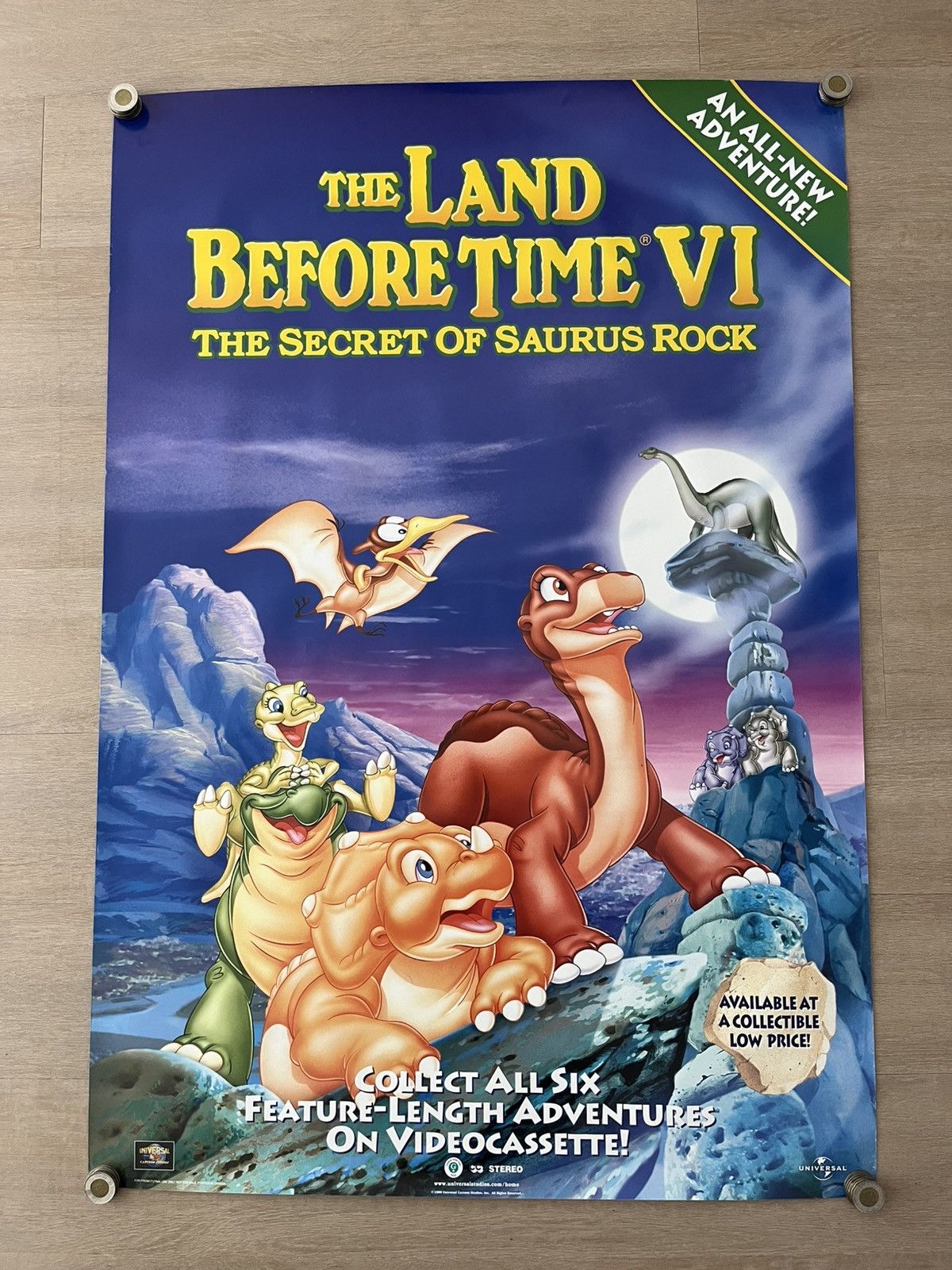 Vintage 1998 Land Before Time Official movie poster Size ONE SIZE - 1 Thumbnail