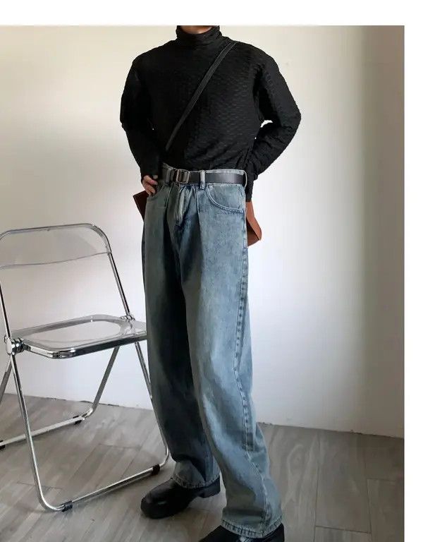 Japanese Brand American retro straight wide-leg loose versatile jeans Size US 32 / EU 48 - 5 Thumbnail