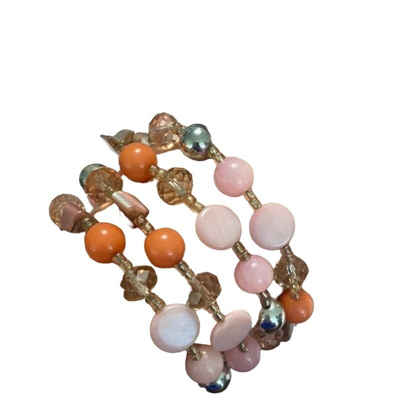 Handmade Erica Lyons stretchy bracelets with pink opal Size ONE SIZE - 1 Thumbnail