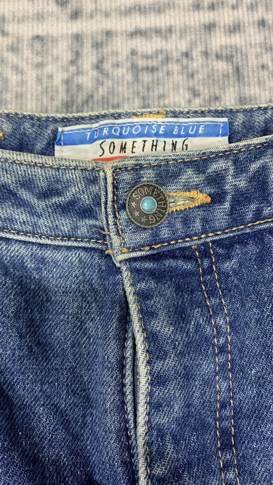 Indigo × Japanese Brand × Vintage 🔥Something Jeans Skinny 90s Size US 28 / EU 44 - 3 Thumbnail