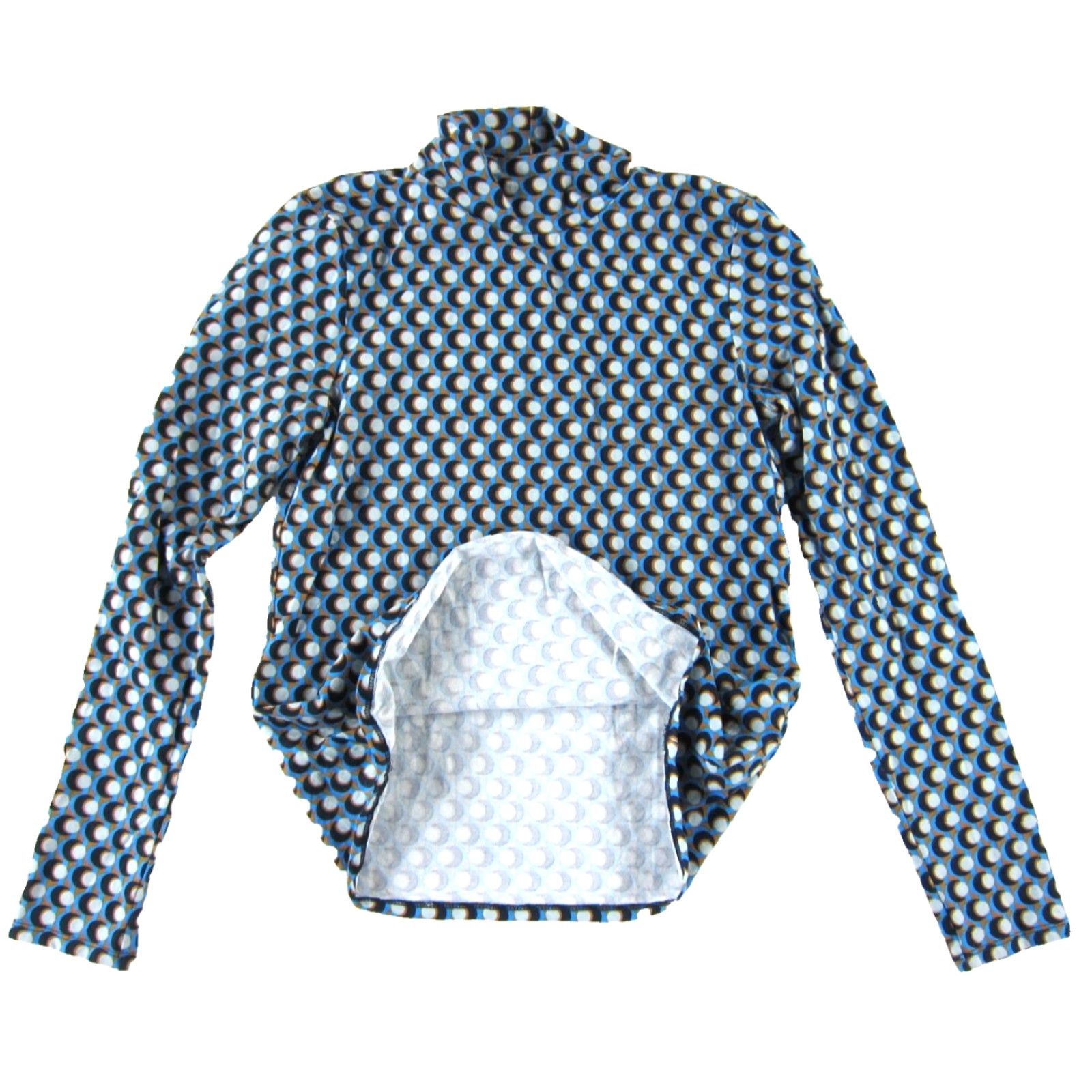 Vintage Maeve Anthropologie Blue Cotton Turtleneck Long Sleeve Polka Dot Medium Women Size M / US 6-8 / IT 42-44 - 5 Thumbnail