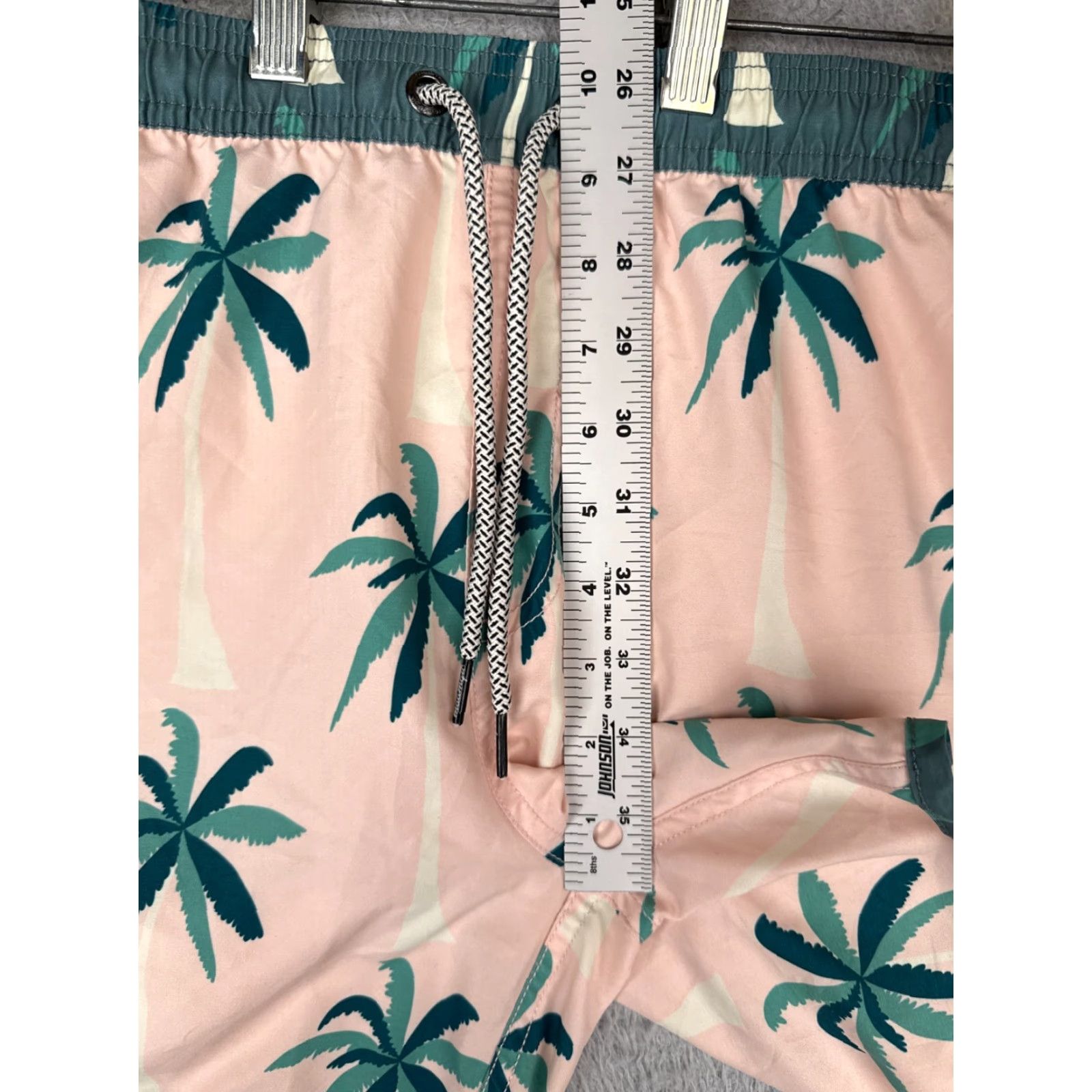 Vintage VINTAGE Maamgic Swim Trunks Mens XL Pink Green Palm Tree Lined Polyester Beach Size US 36 / EU 52 - 7 Thumbnail