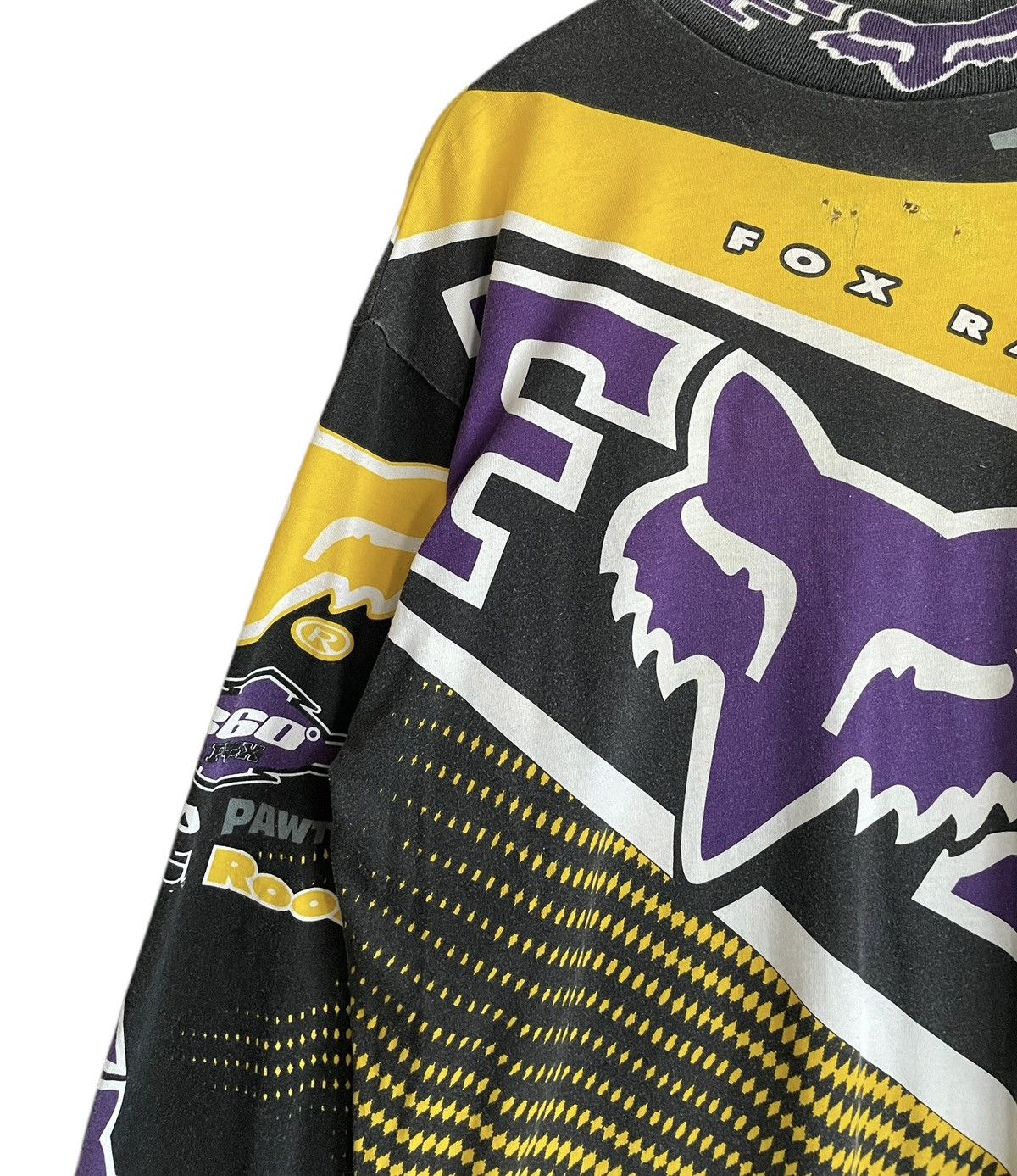 Fox Racing Very Rare Vintage Brand Fox Racing Motocross T-shirt 1990s Size US L / EU 52-54 / 3 - 6 Thumbnail