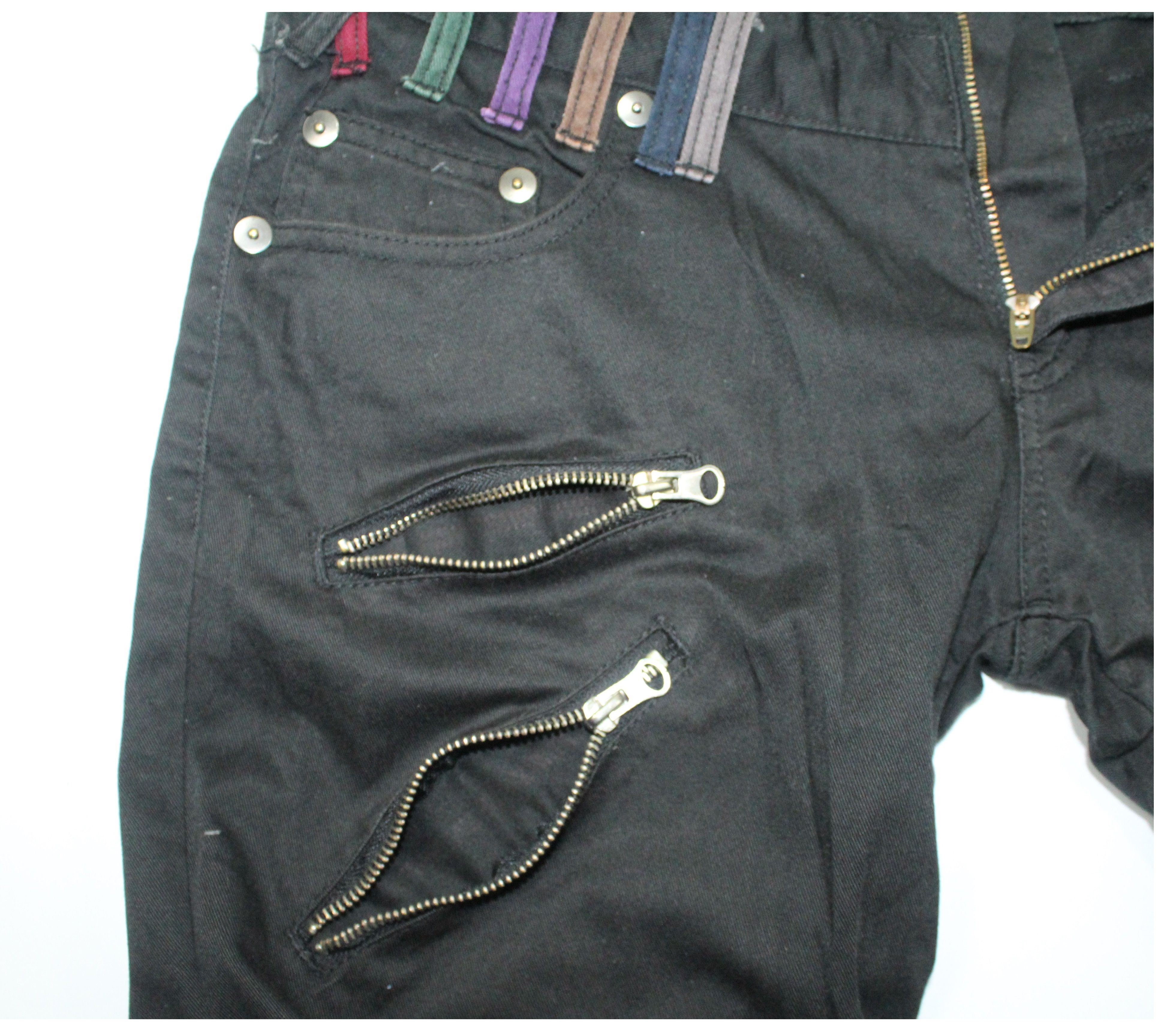 Japanese Brand Double Waist Pants Zipper Pants Side Pocket Wrinkled Seam Size US 33 - 15 Thumbnail