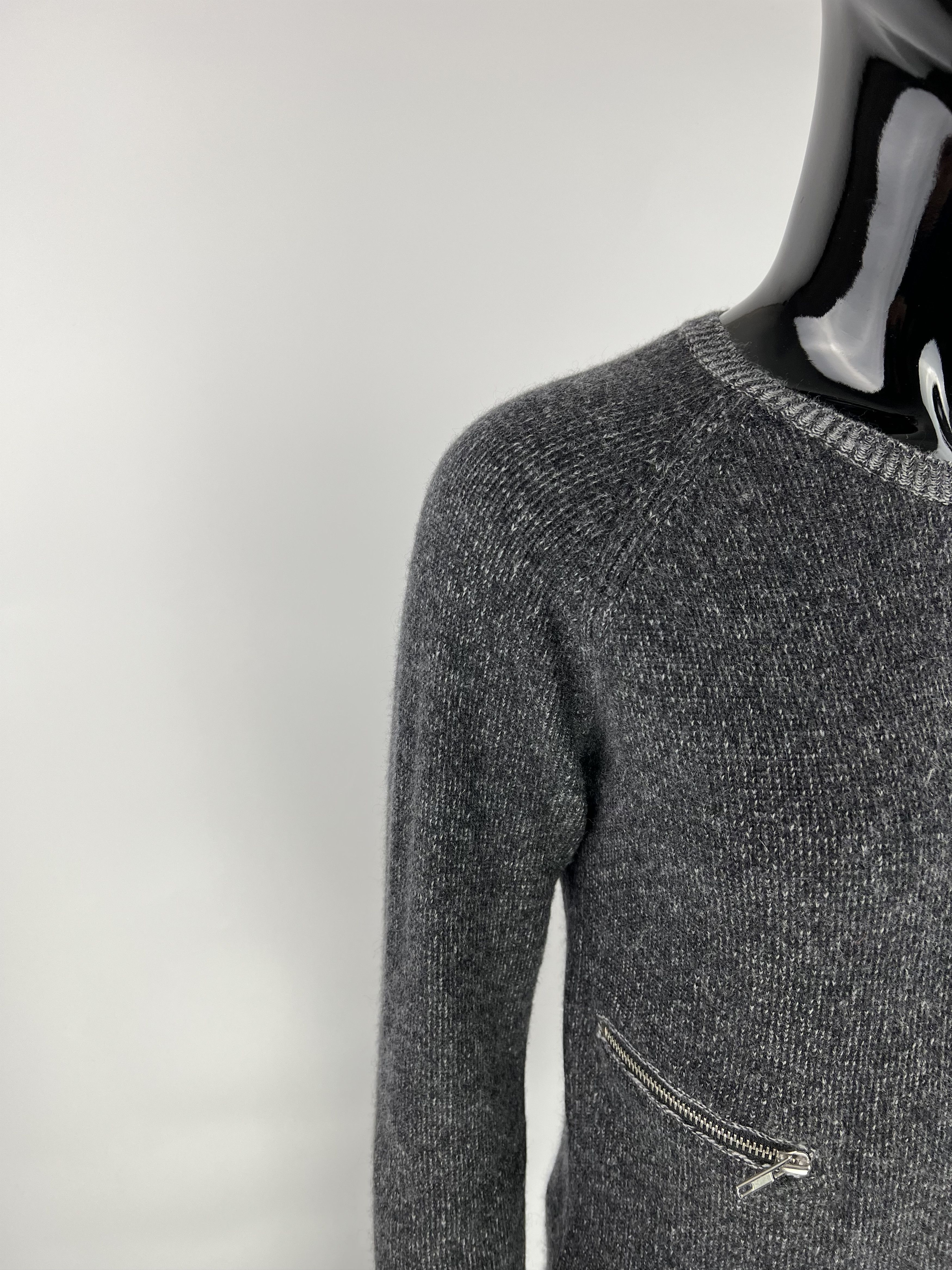 Maje Maje Gray Zipped Wool Cashmere Jumper Sweater Size 3 Size L / US 10 / IT 46 - 5 Thumbnail