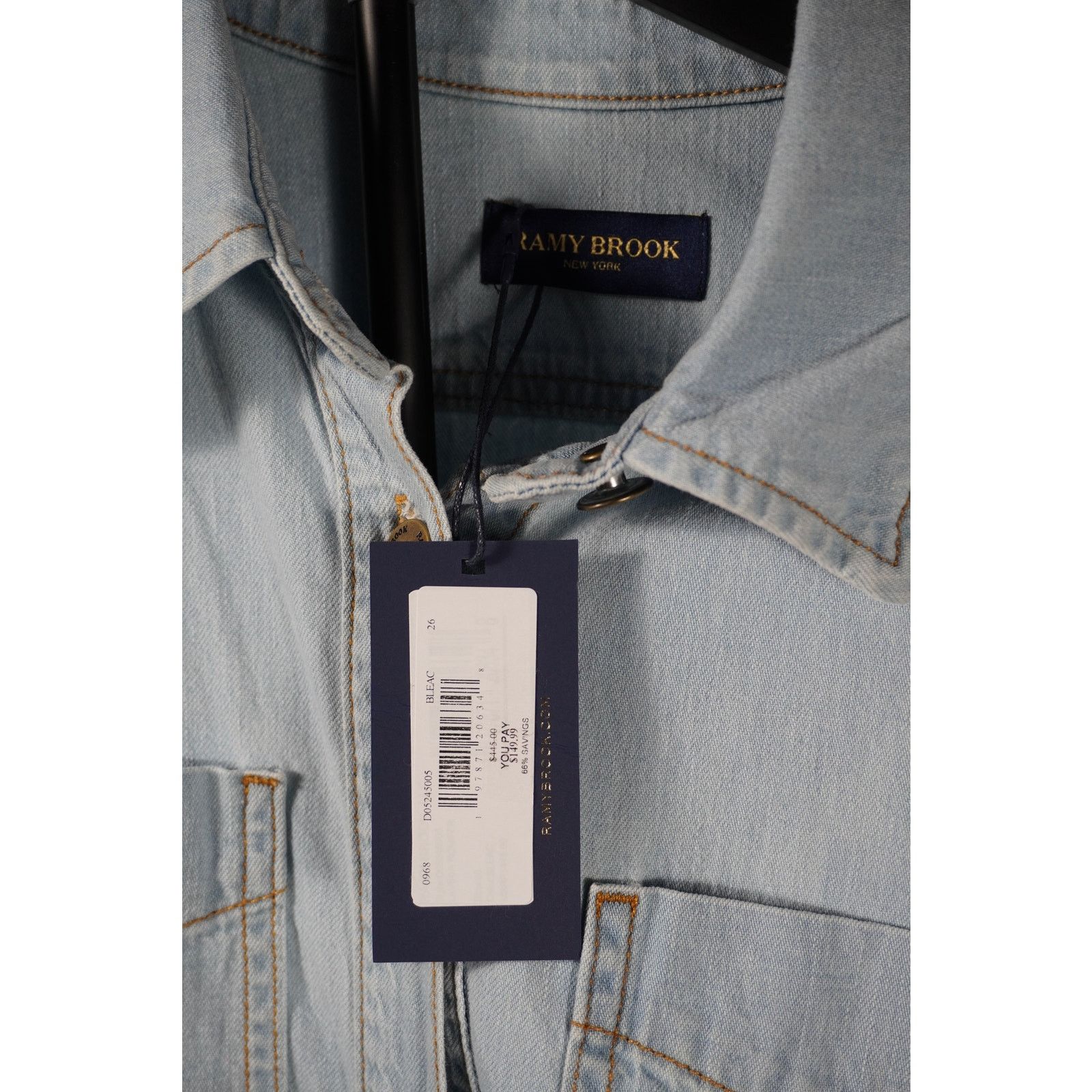 Ramy Brook Ramy Brook Denim Romper Light Wash Utility Long Sleeve Size 26" / US 2 / IT 38 - 4 Thumbnail