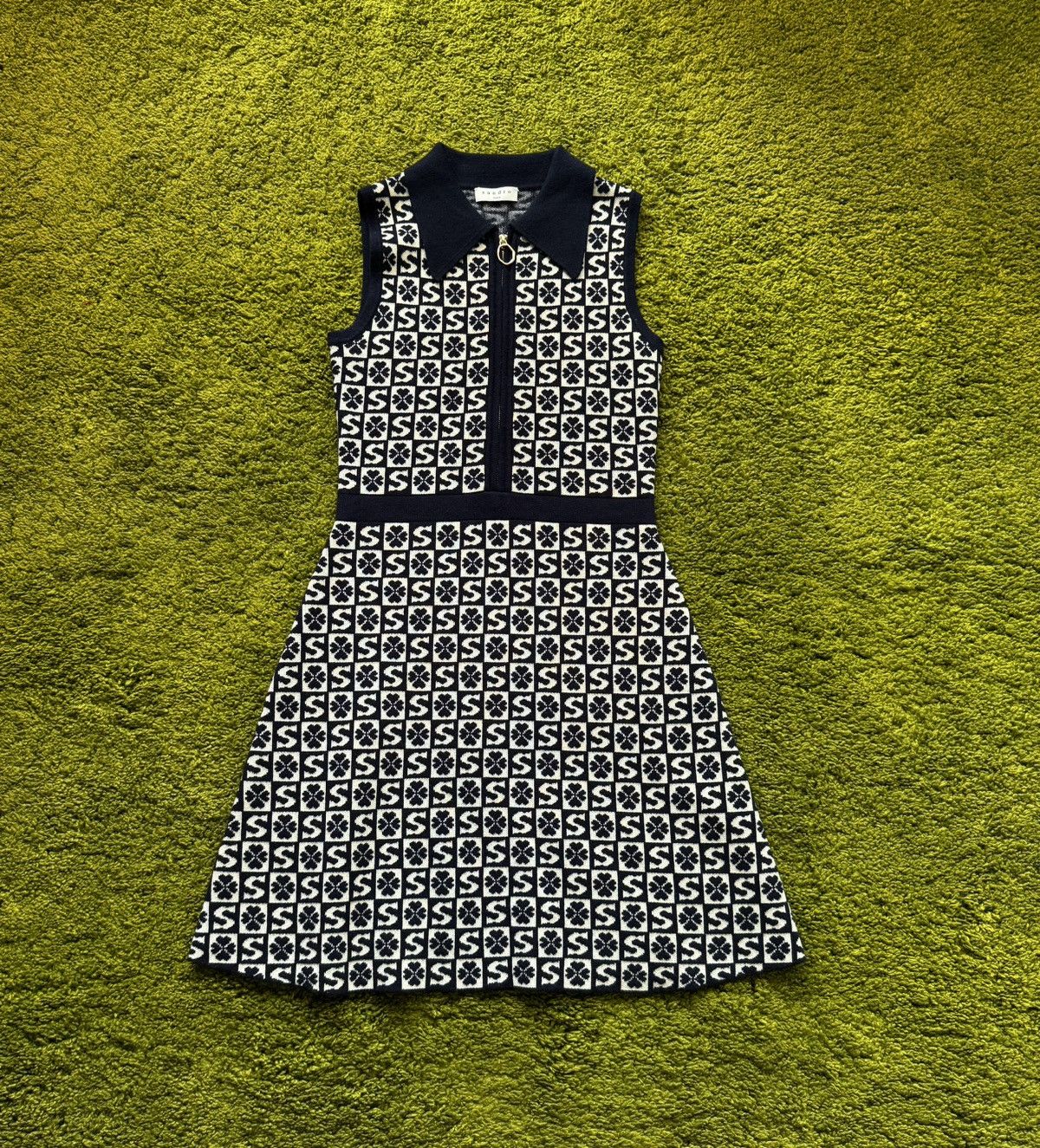 Designer × Sandro Sandro oldmoney style monogram dress Size S / US 4 / IT 40 - 1 Thumbnail