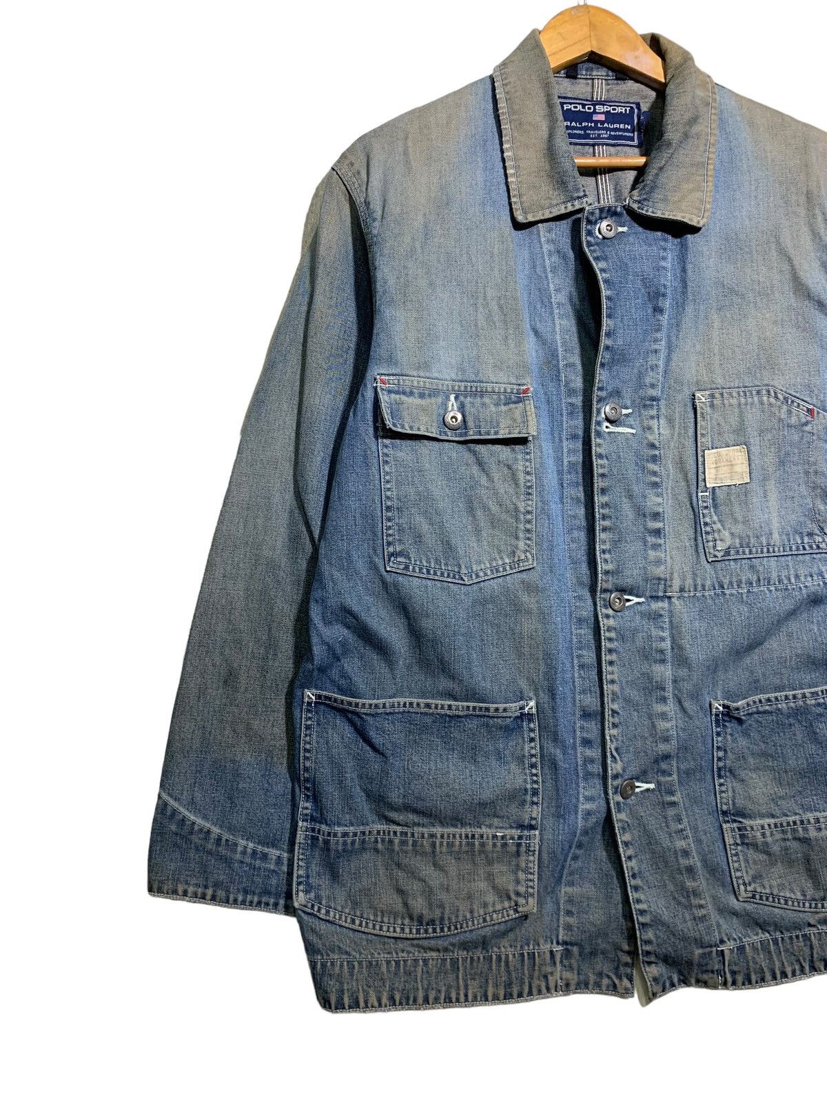 Polo Ralph Lauren 🔥VTG POLO SPORT WORKWEAR DENIM CHORE JACKET Size US L / EU 52-54 / 3 - 2 Thumbnail