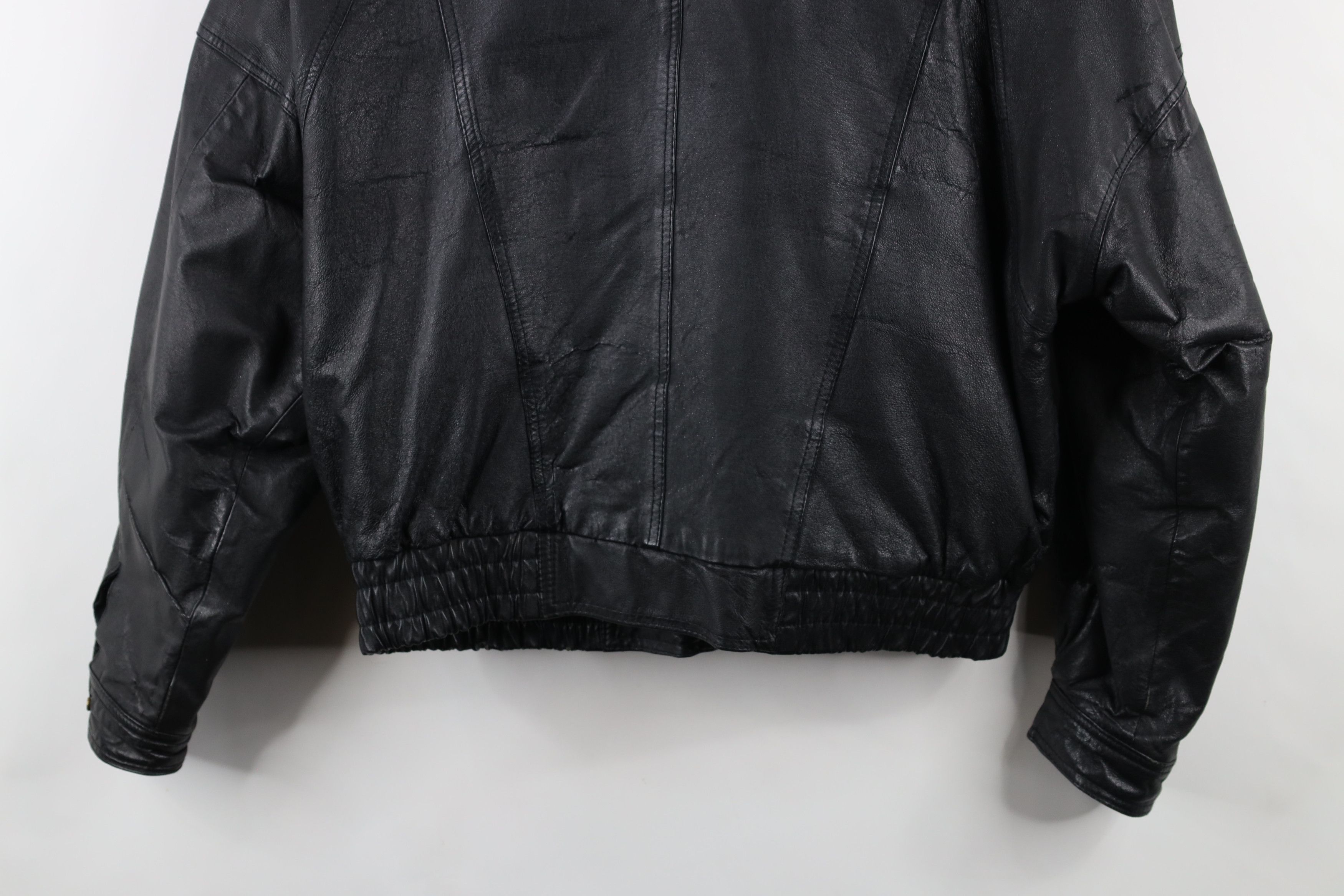 Vintage Vintage 90s Streetwear Cafe Racer Bomber Jacket Black Size US L / EU 52-54 / 3 - 14 Thumbnail