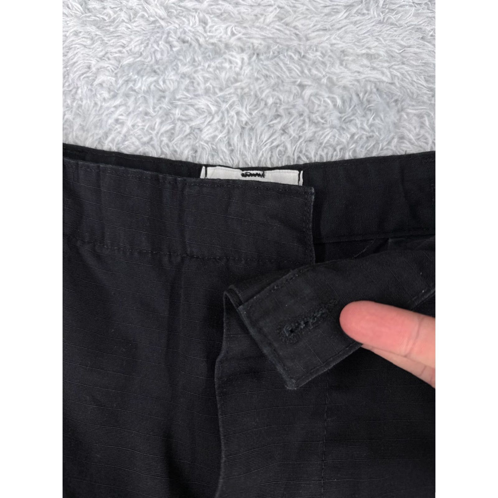 Vintage Galls Cargo Pants Mens Regular Black Cotton Canvas Cargo Pocket Relaxed Straight 30in Inseam 34in Waist Baggy Workwear Military Style Trousers Size US 31 - 5 Thumbnail
