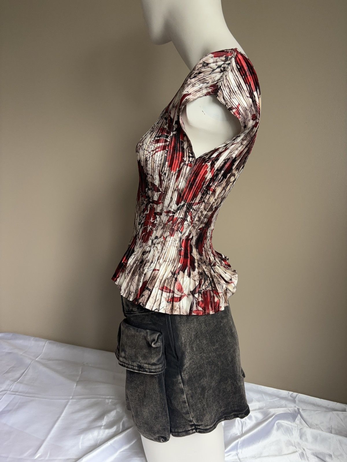 Japanese Brand × Vintage Super stretch vintage printed blouse t-shirt flowers Size ONE SIZE - 5 Thumbnail