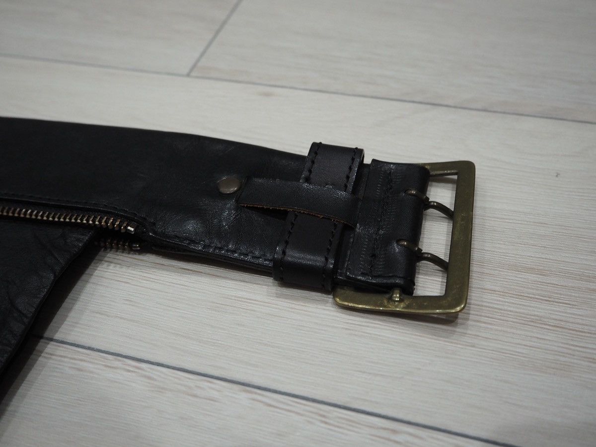 Issey Miyake Rare 80s I.S. Issey Miyake Convertible Zipper Leather Belt Size ONE SIZE - 4 Thumbnail