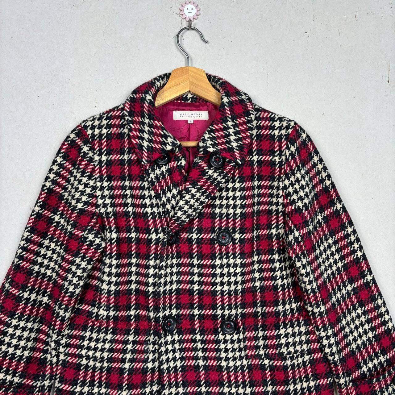 Mackintosh Mackintosh Plaid Burgundy Tweed Double Breasted Jacket Size S / US 4 / IT 40 - 3 Thumbnail