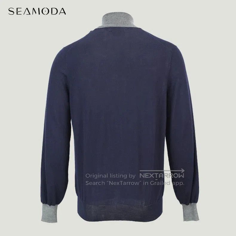 Brunello Cucinelli Brunello Cucinelli Men's Blue Knit Sweater. Size US L / EU 52-54 / 3 - 2 Thumbnail